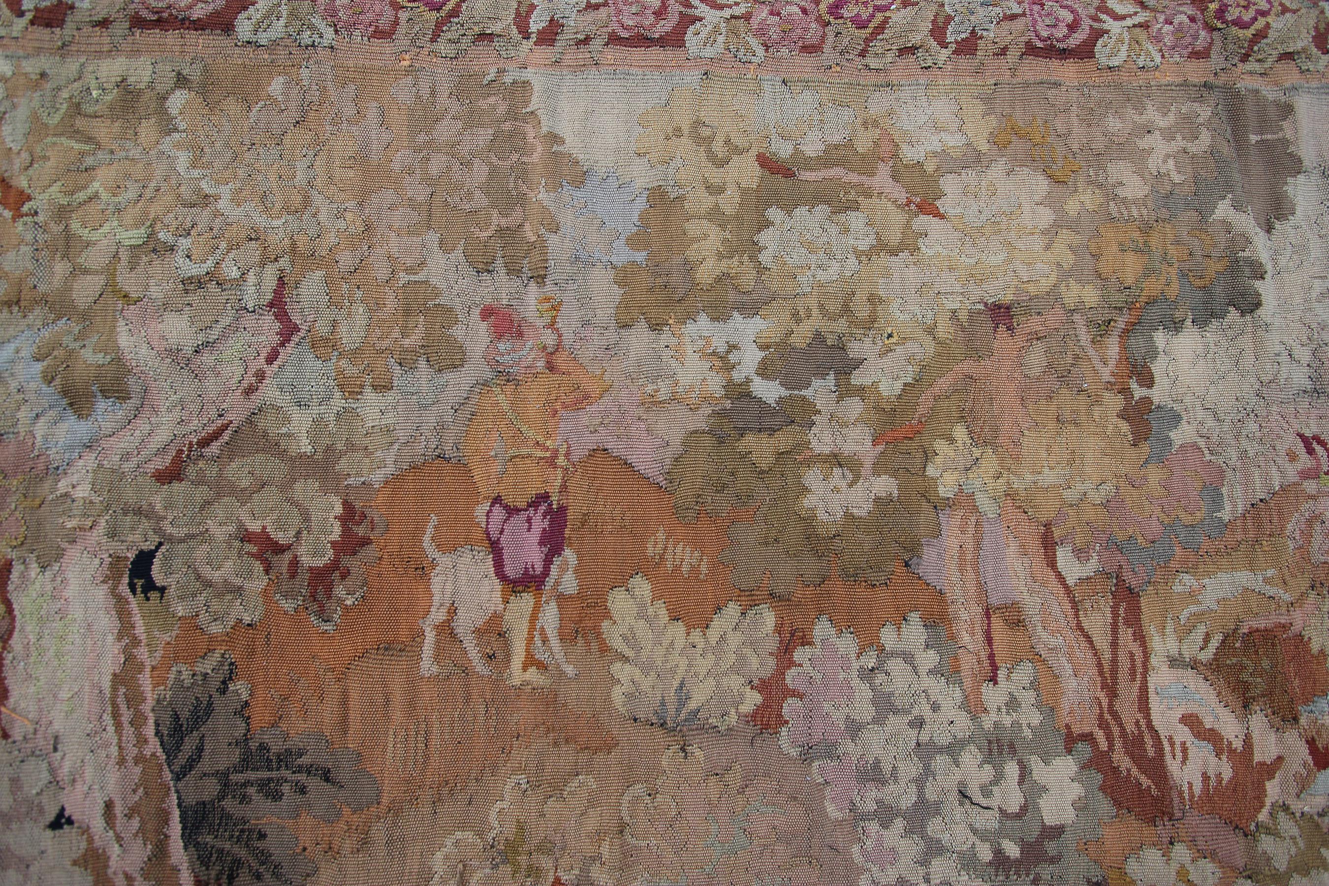 Antique Tapestry Antique French Tapestry Large Tapestry Verdure Tapestry, 1920 2
