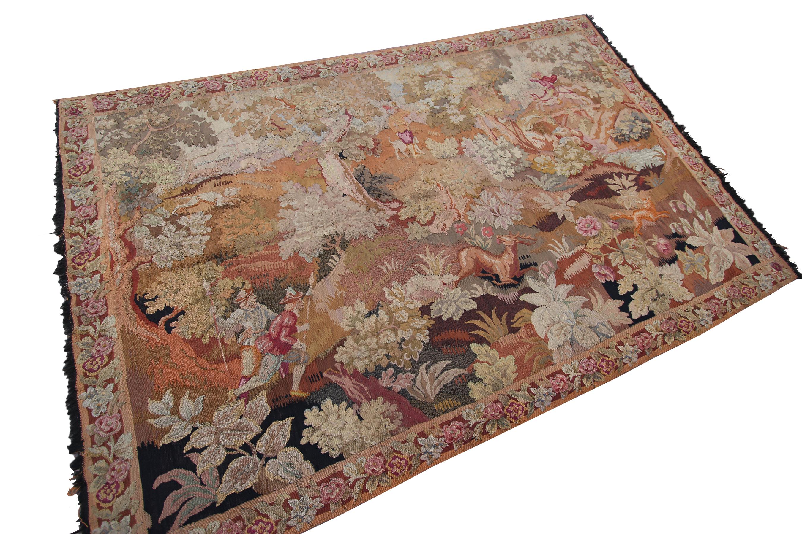 Antique Tapestry Antique French Tapestry Large Tapestry Verdure Tapestry, 1920 3