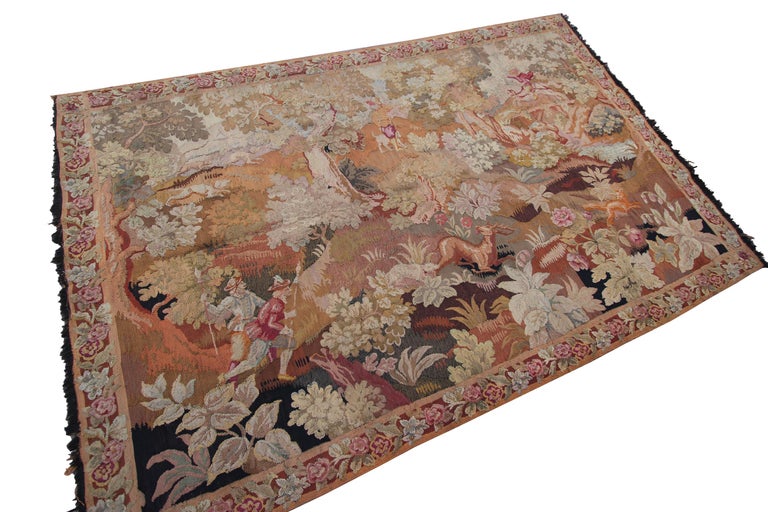 Antique Tapestry Antique French Tapestry Large Tapestry Verdure Tapestry, 1920 For Sale 3