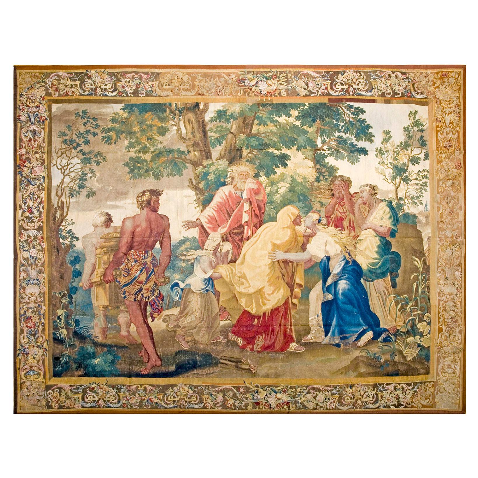 Flanders Biblisches Wandteppichleben Moses aus dem 17. Jahrhundert ( 10' x 12'8"-305 x 385")
