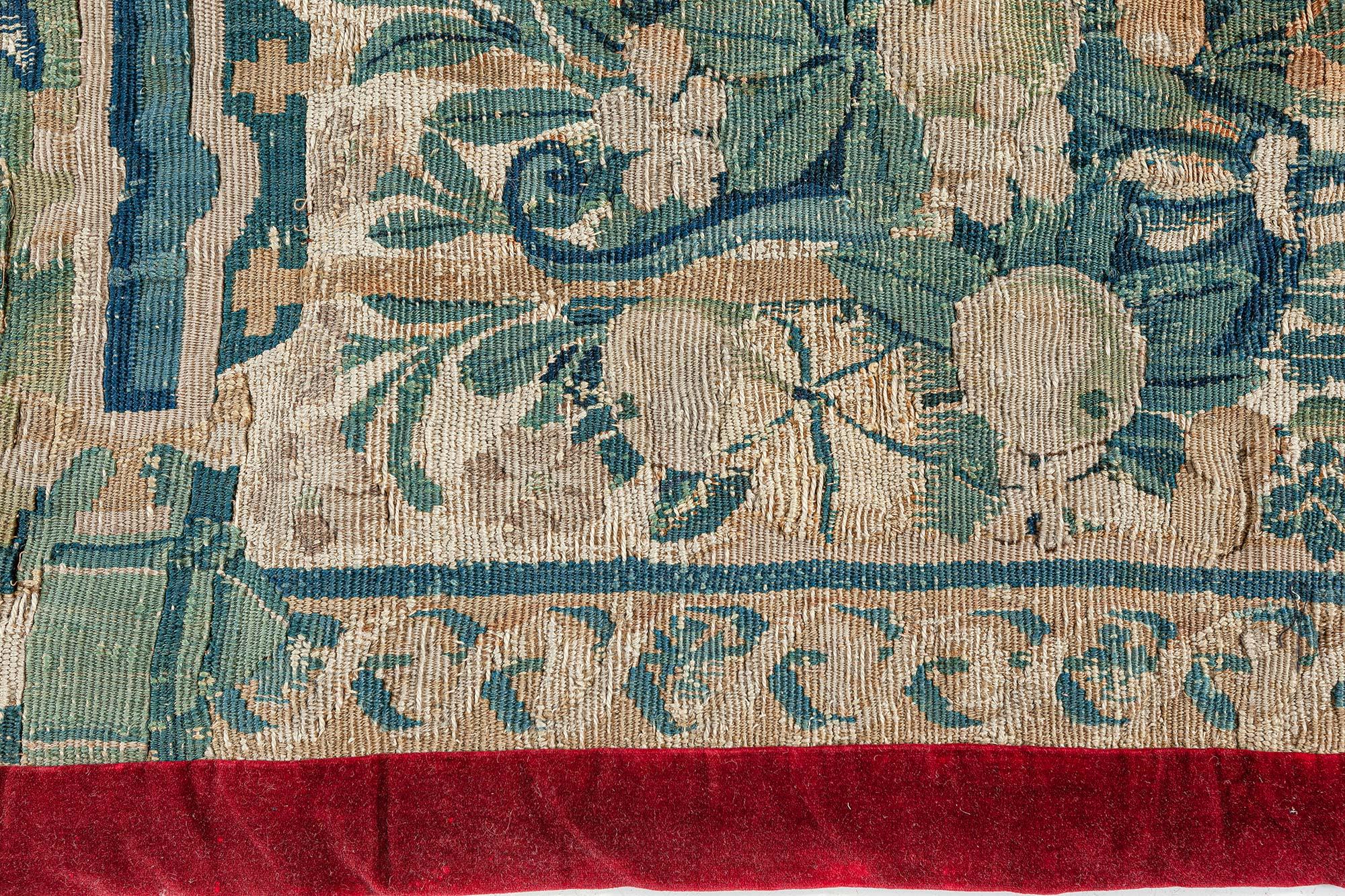 19th Century Antique Tapestry Fragment Runner For Sale