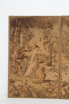 Antique Tapestry of Upper Middle Class Daily Scenes