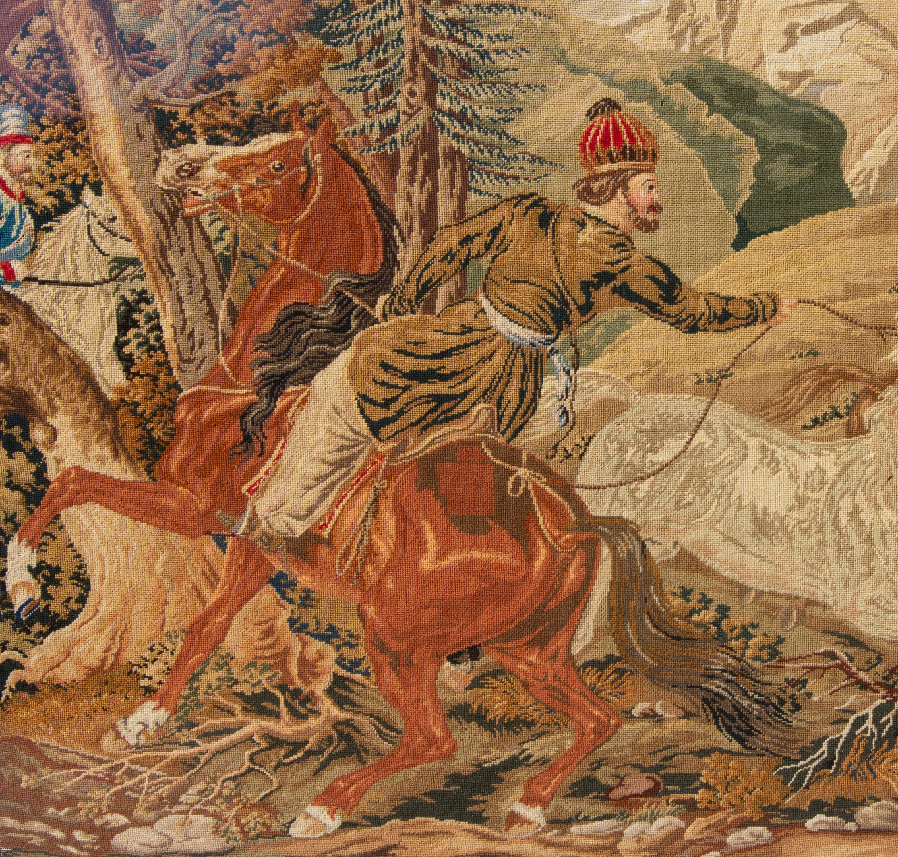 Antiker Wandteppich Orientalist Szene 