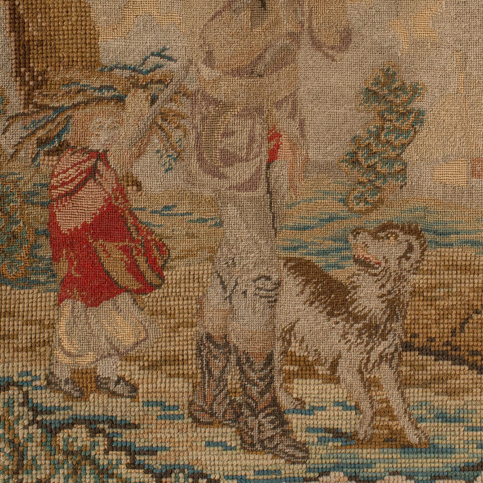 Antique Tapestry Panel, English, Needlepoint, Burr Walnut, Decorative, C.1800 In Good Condition In Hele, Devon, GB
