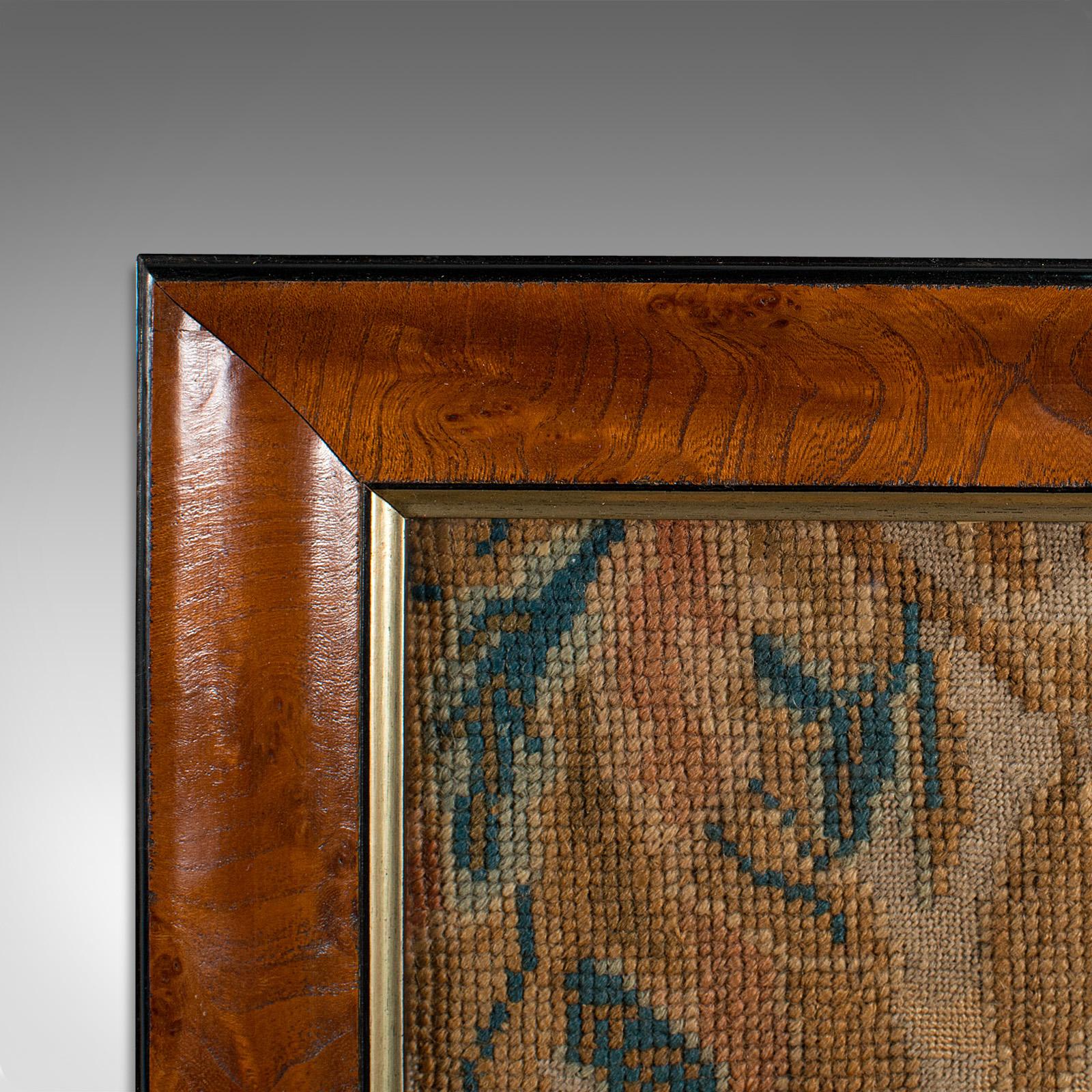 Antique Tapestry Panel, English, Needlepoint, Burr Walnut, Decorative, C.1800 1