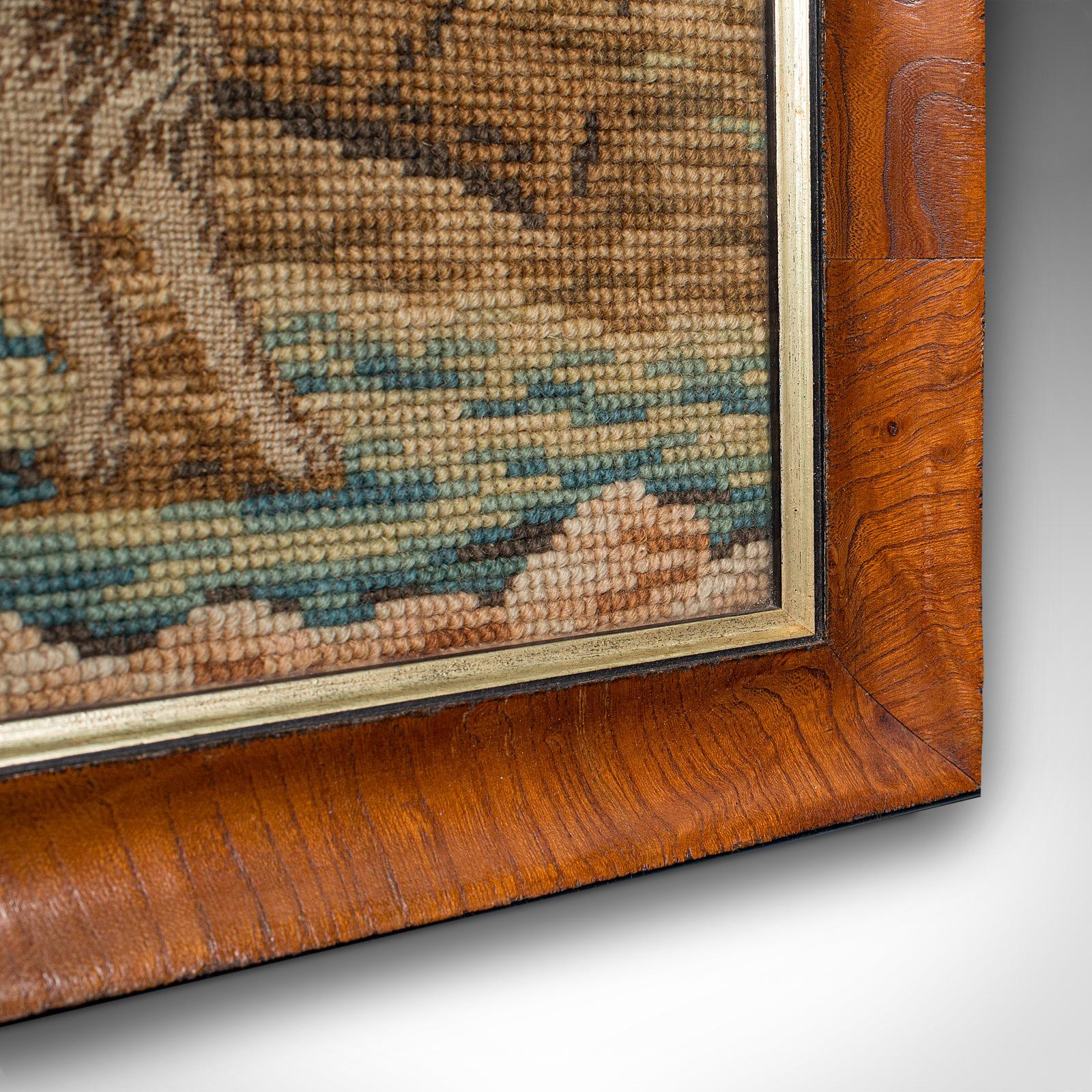 Antique Tapestry Panel, English, Needlepoint, Burr Walnut, Decorative, C.1800 2