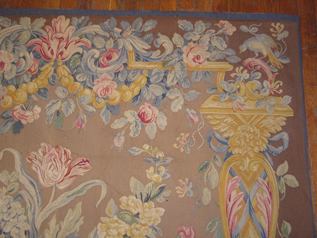 Wool Late 19th Century French Tapestry ( 5'2