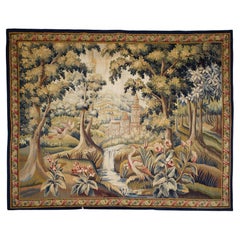 Antique tapestry Verdure from Aubusson