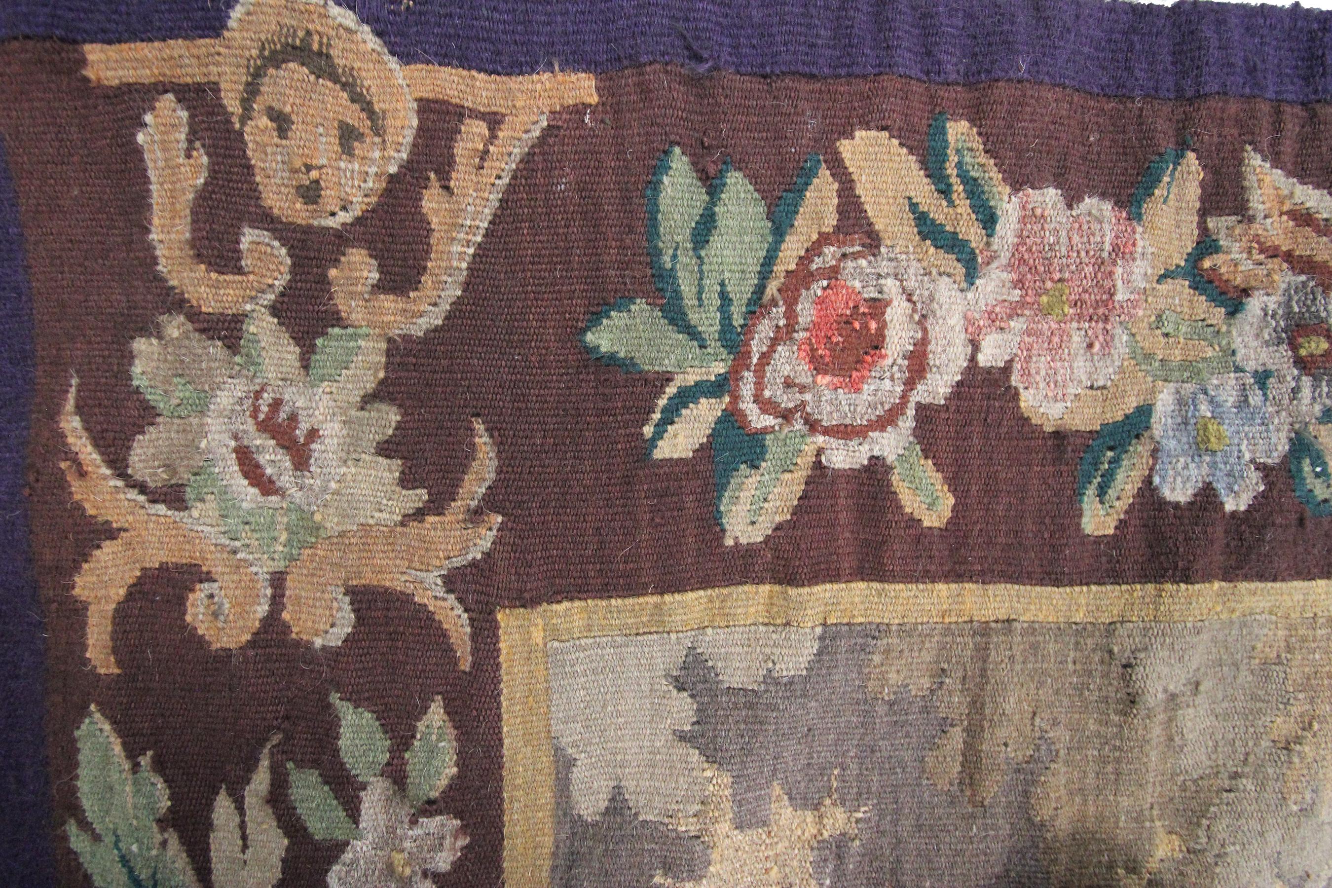 Antique Tapestry Verdure Tapestry Large Handmade French Tapestry 5X7, 1900 In Excellent Condition For Sale In New York, NY