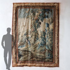 Antiker Wandteppich mit klassischer Jagdszene, Verdure ± 1700