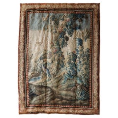 Antique Tapestry with Classic Hunting Landscape Scene, Verdure ± 1700
