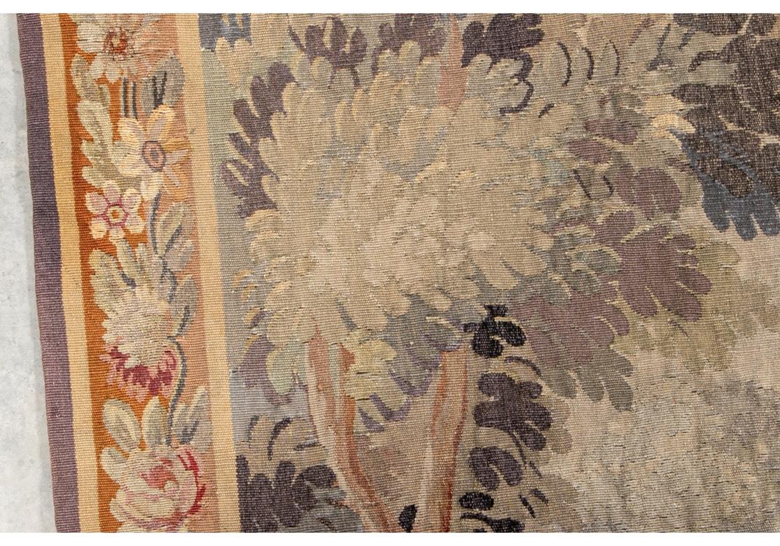 Antique Tapestry With Forest River Landscape 6