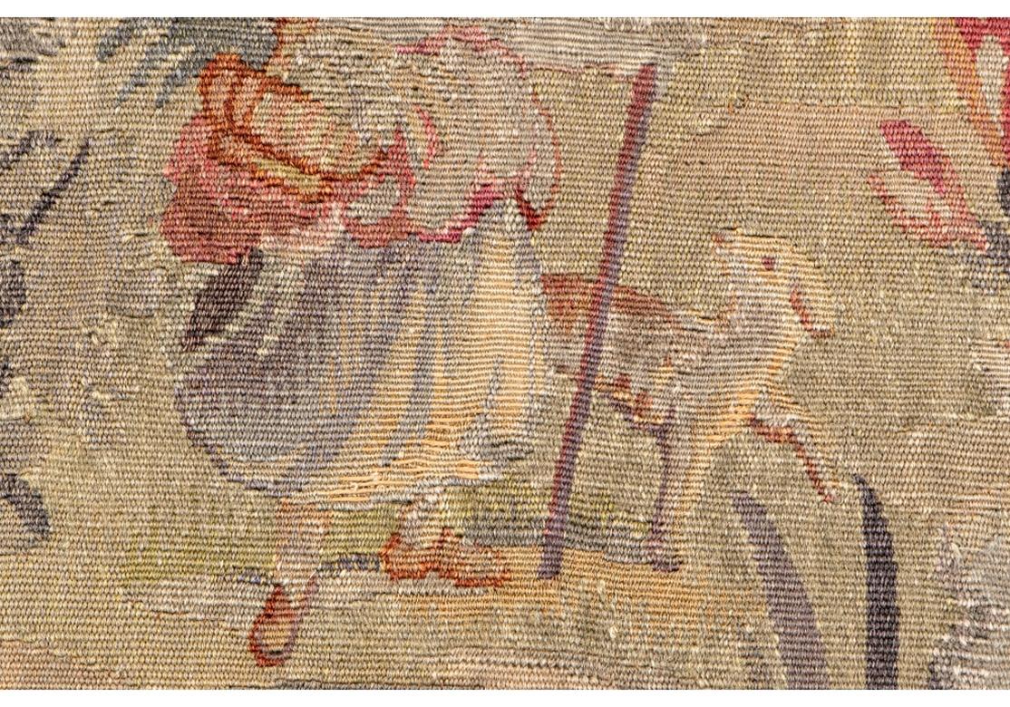 Antique Tapestry With Forest River Landscape 1
