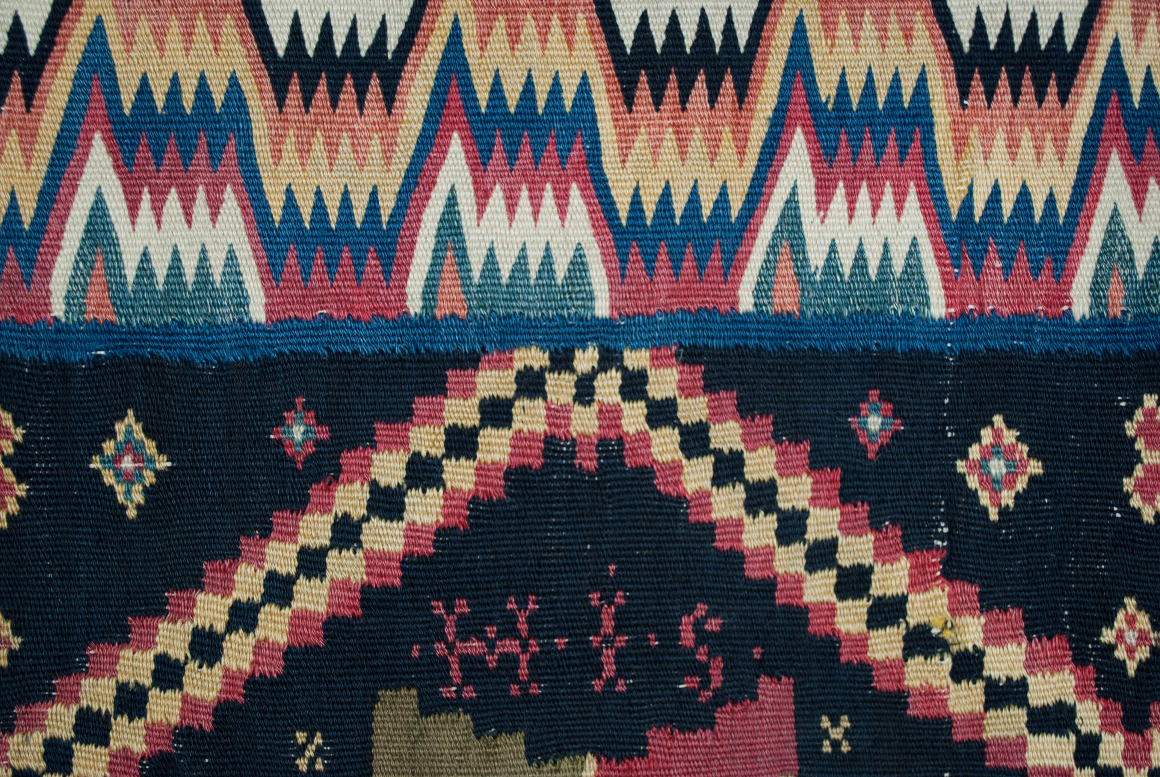 Funda de cojín antigua tejida con tapices (rölakan), condado de Skåne, Suecia Sueco en venta