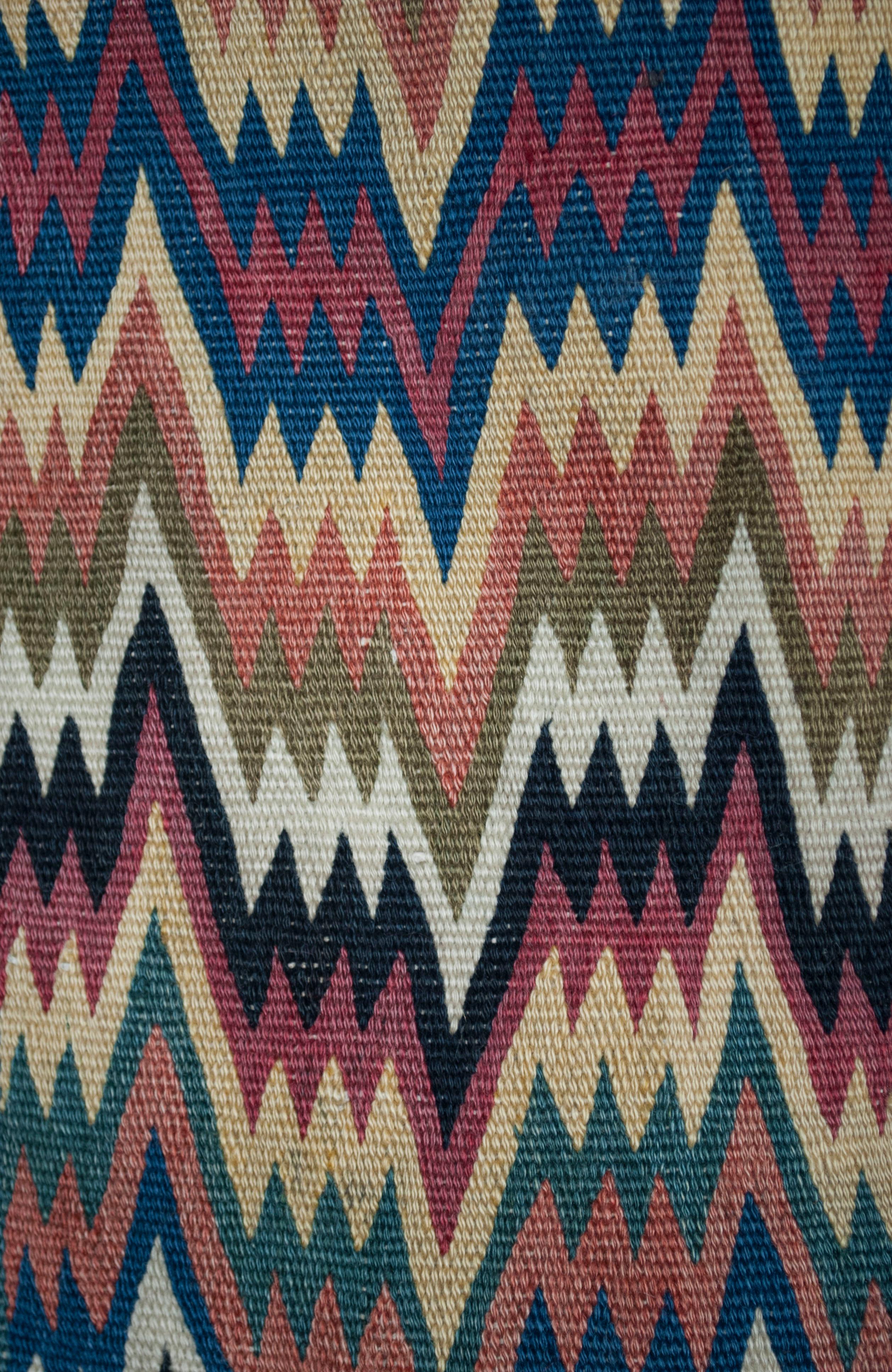 Funda de cojín antigua tejida con tapices (rölakan), condado de Skåne, Suecia Tejido a mano en venta