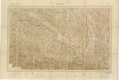 Antique Tarbes & French Pyrenees Folding Map, Edward Stanford, 1922