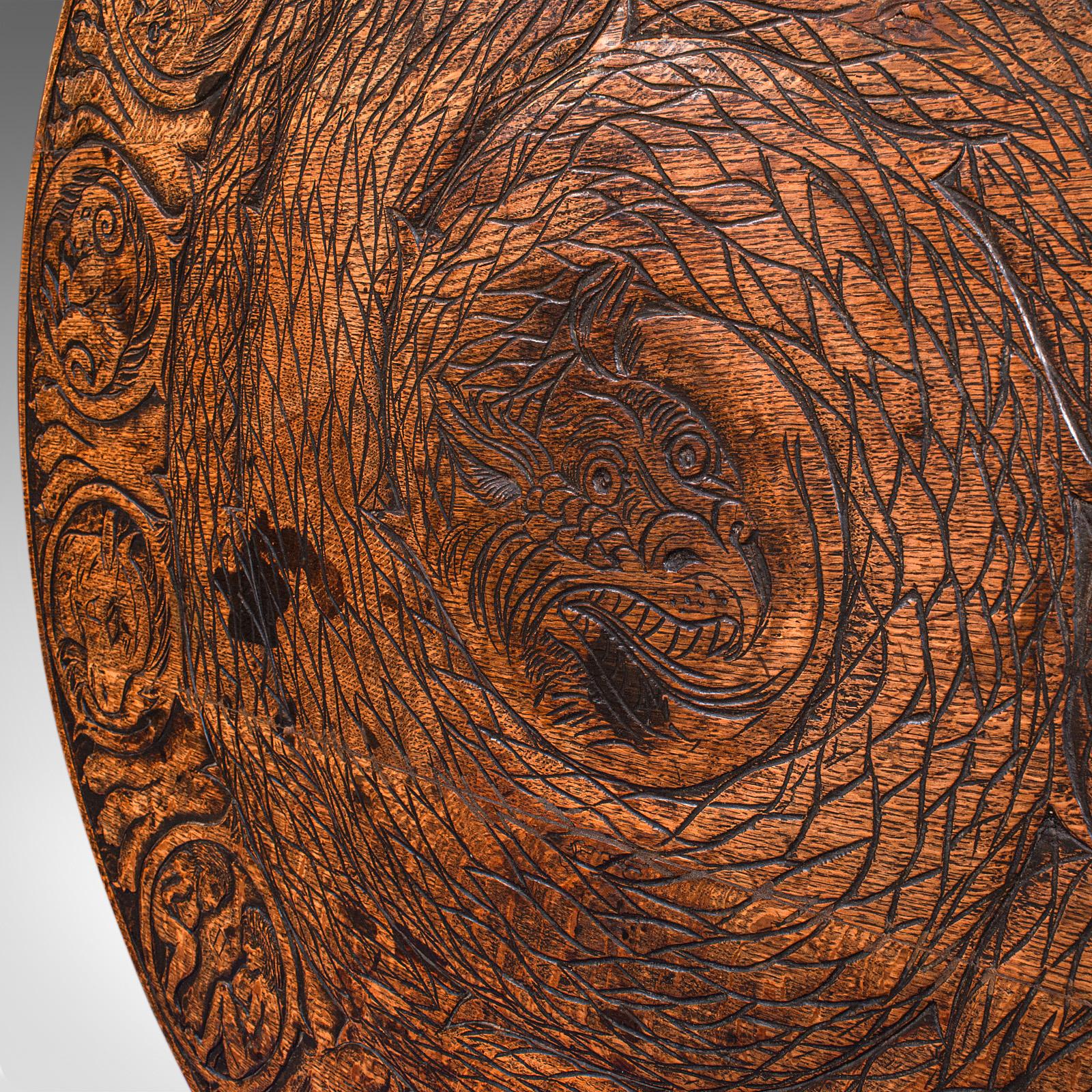 Ancienne table de salon pour le tarot, anglaise, Oak, sculpture de Zodiac, victorienne, Circa 1870 en vente 1