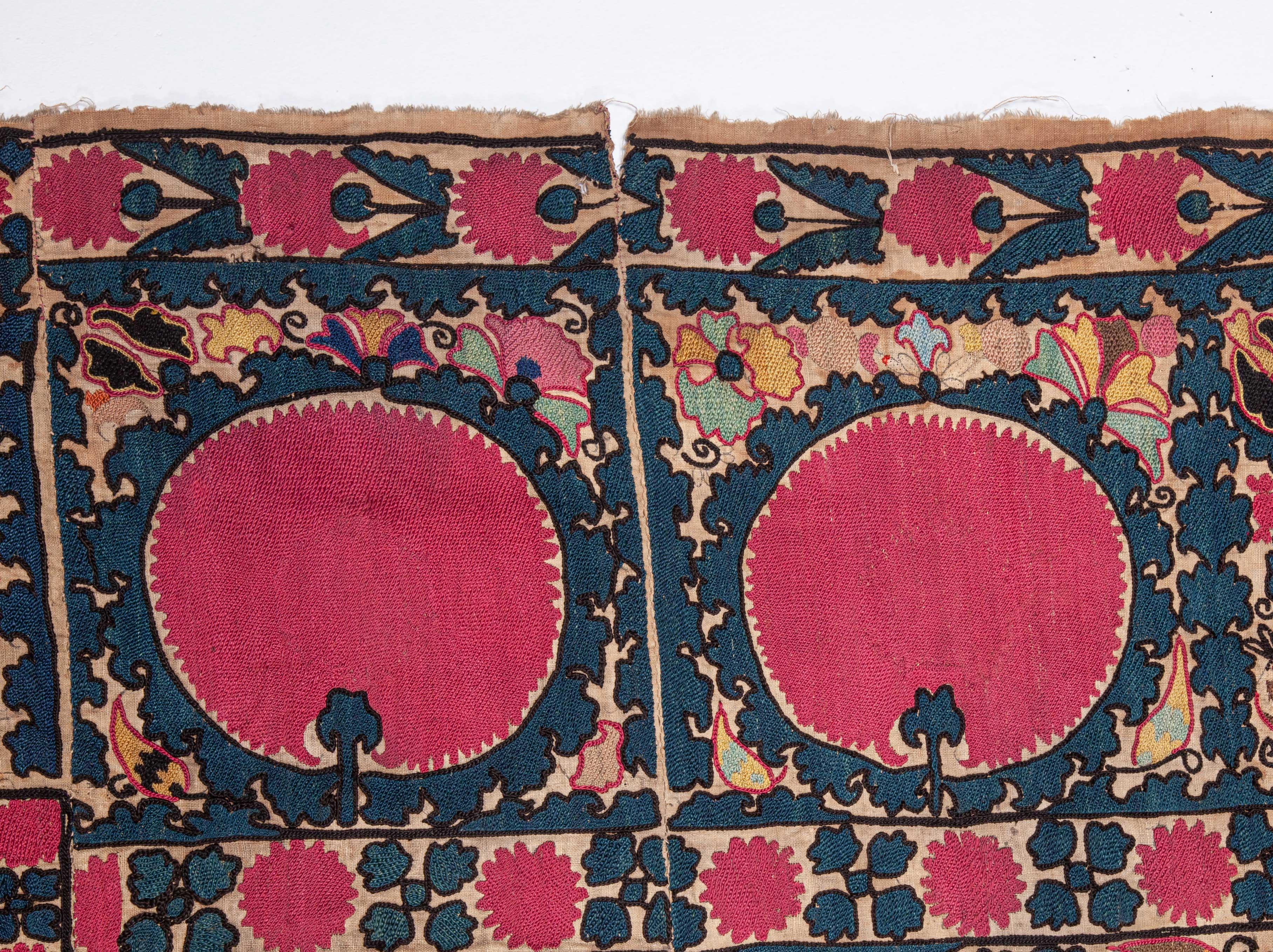 Silk Antique Tashkent Suzani from Uzbekistan, 19th Century