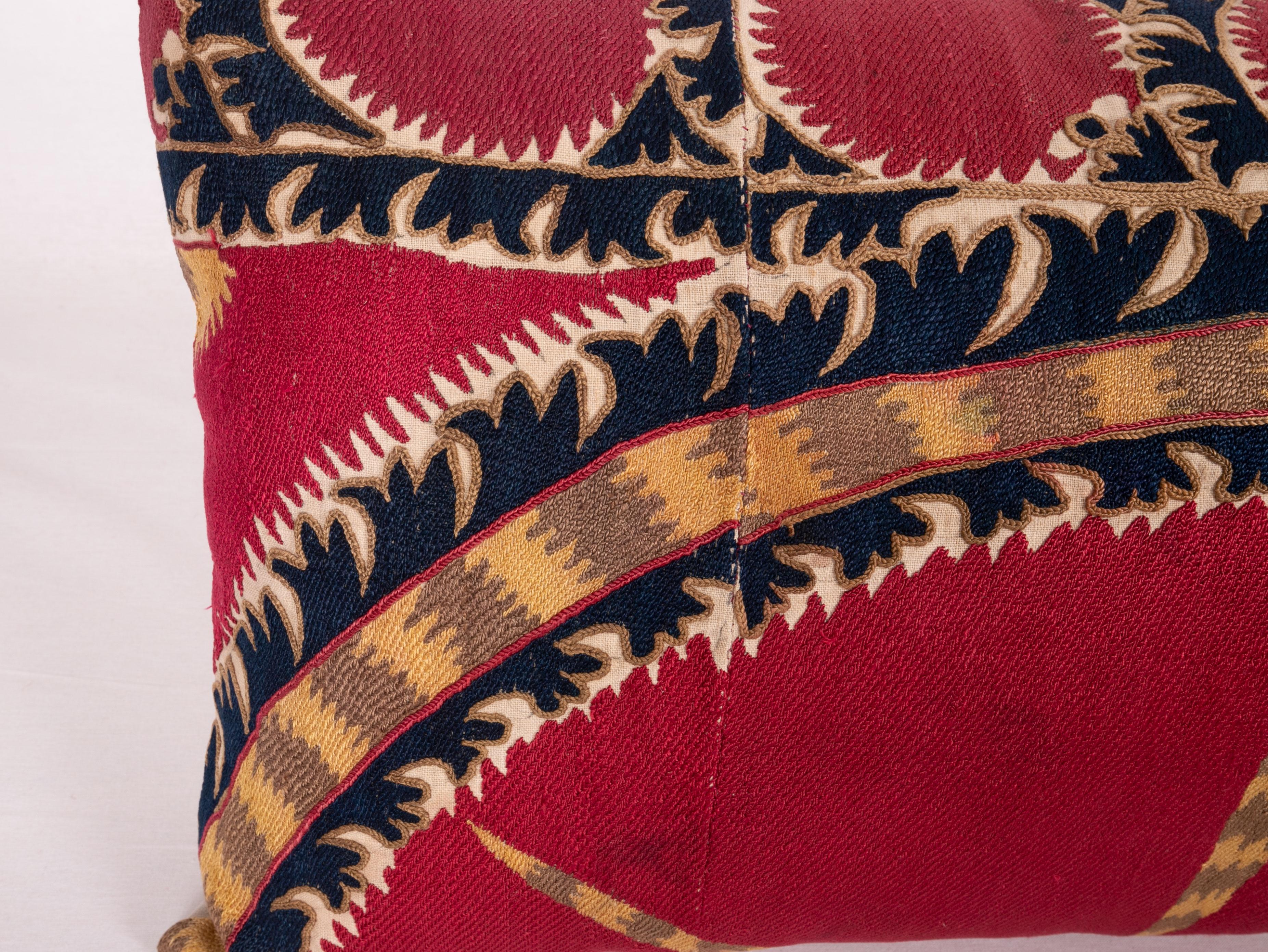Antique Tashkent Suzani Pillow Case Made from a 19th Century Suzani In Good Condition In Istanbul, TR