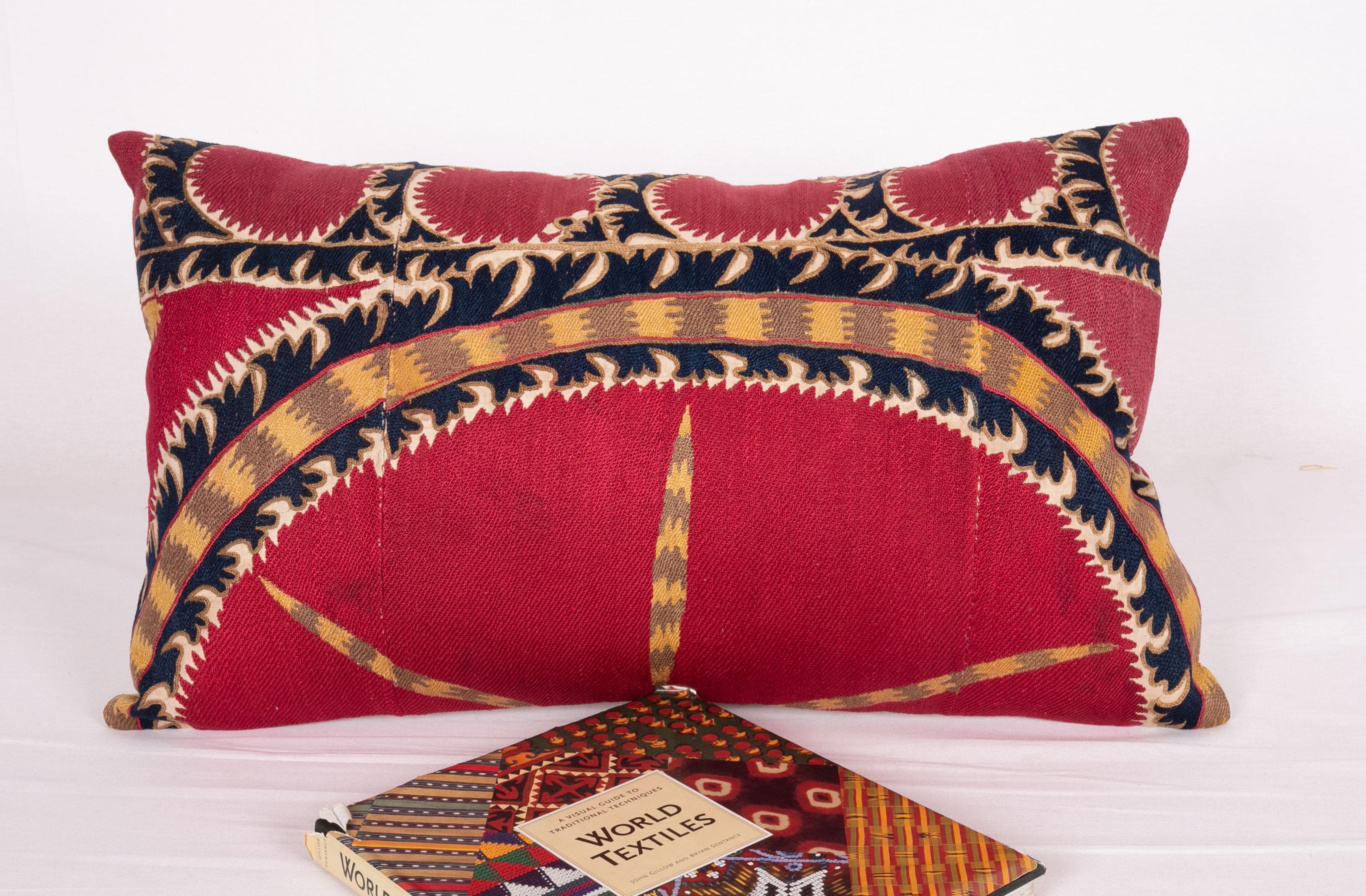 Silk Antique Tashkent Suzani Pillow Case Made from a 19th Century Suzani