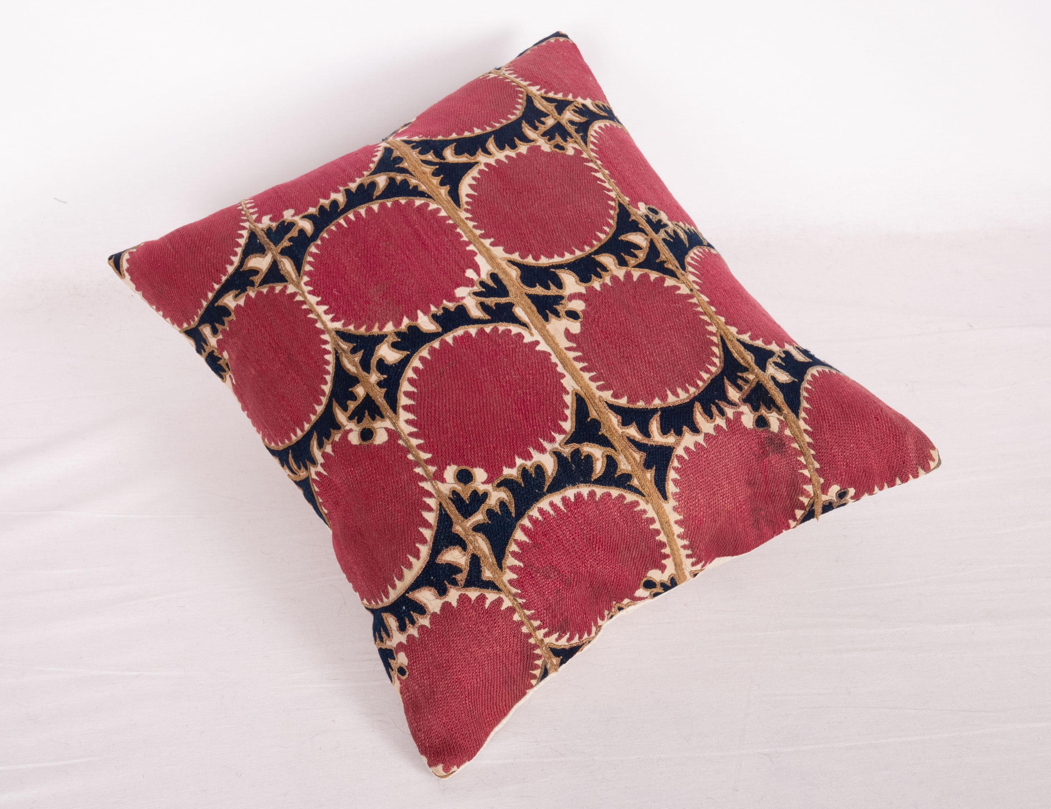 Silk Antique Tashkent Suzani Pillow Case Made from a 19th Century Suzani