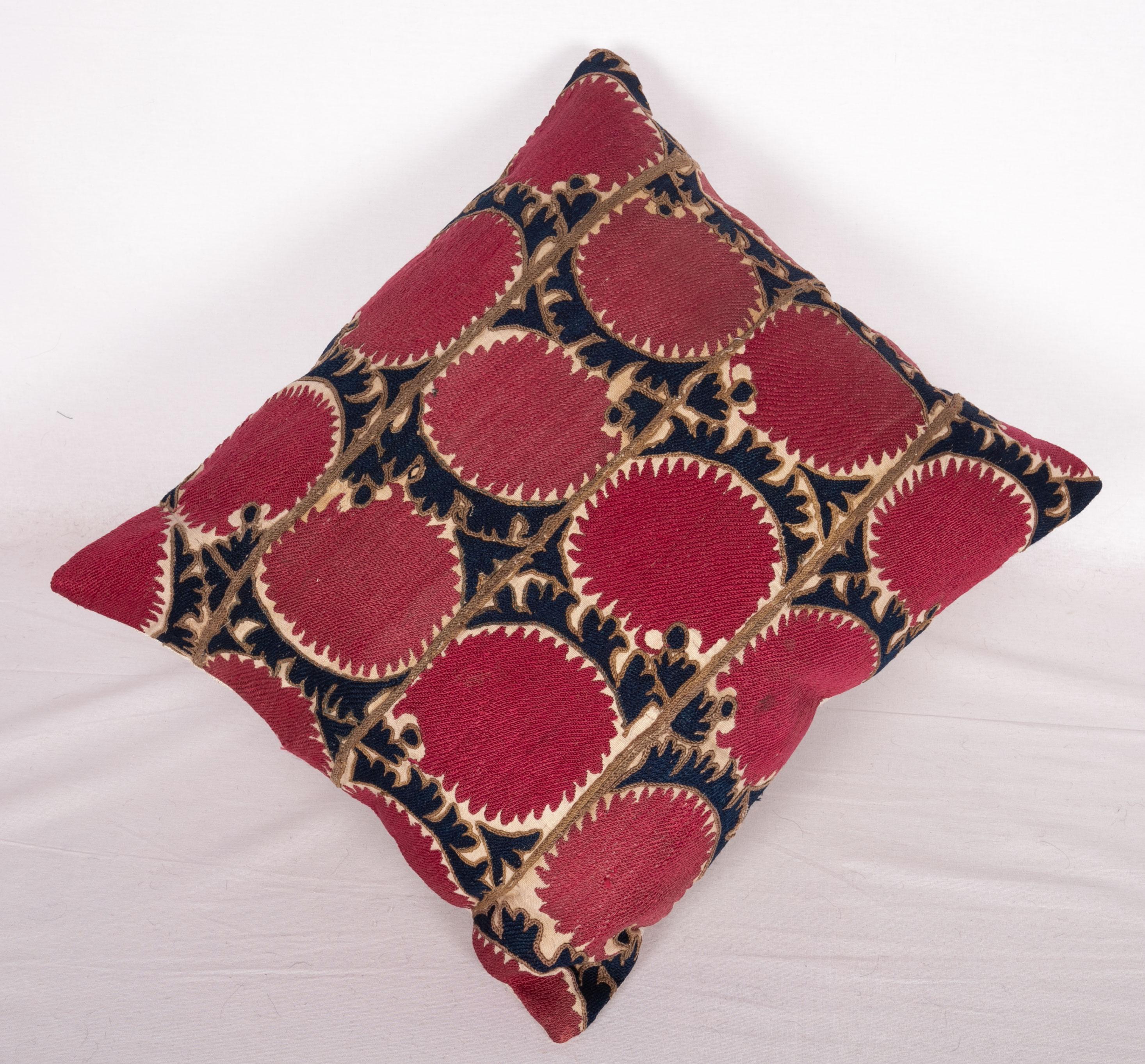Antique Tashkent Suzani Pillow Case Made from a 19th Century Suzani In Good Condition In Istanbul, TR