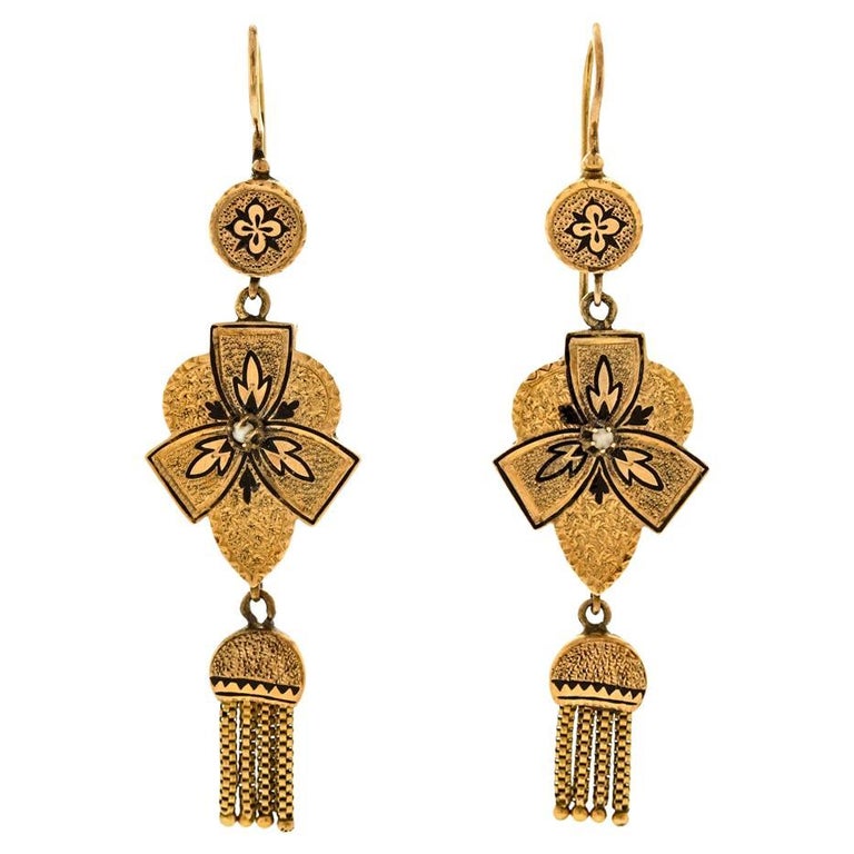 Antique Tassel Earrings For Sale at 1stDibs