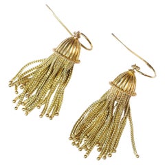Antique Tassels Earrings in Yellow Gold 18 Karats, Victorian Earrings