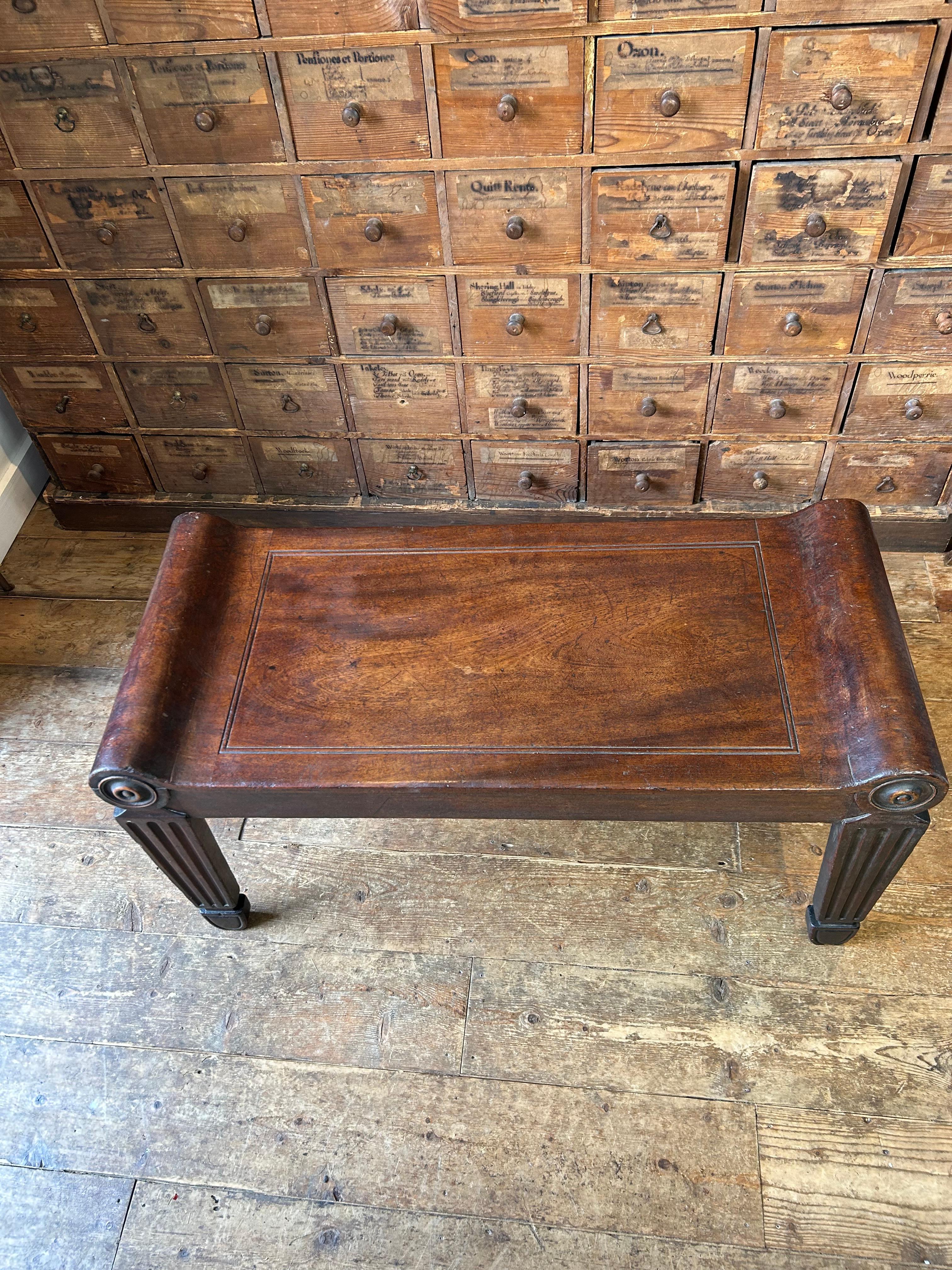 Regency Ancien banc d'entrée anglais en acajou et marbre de Tatham, vers 1810 en vente