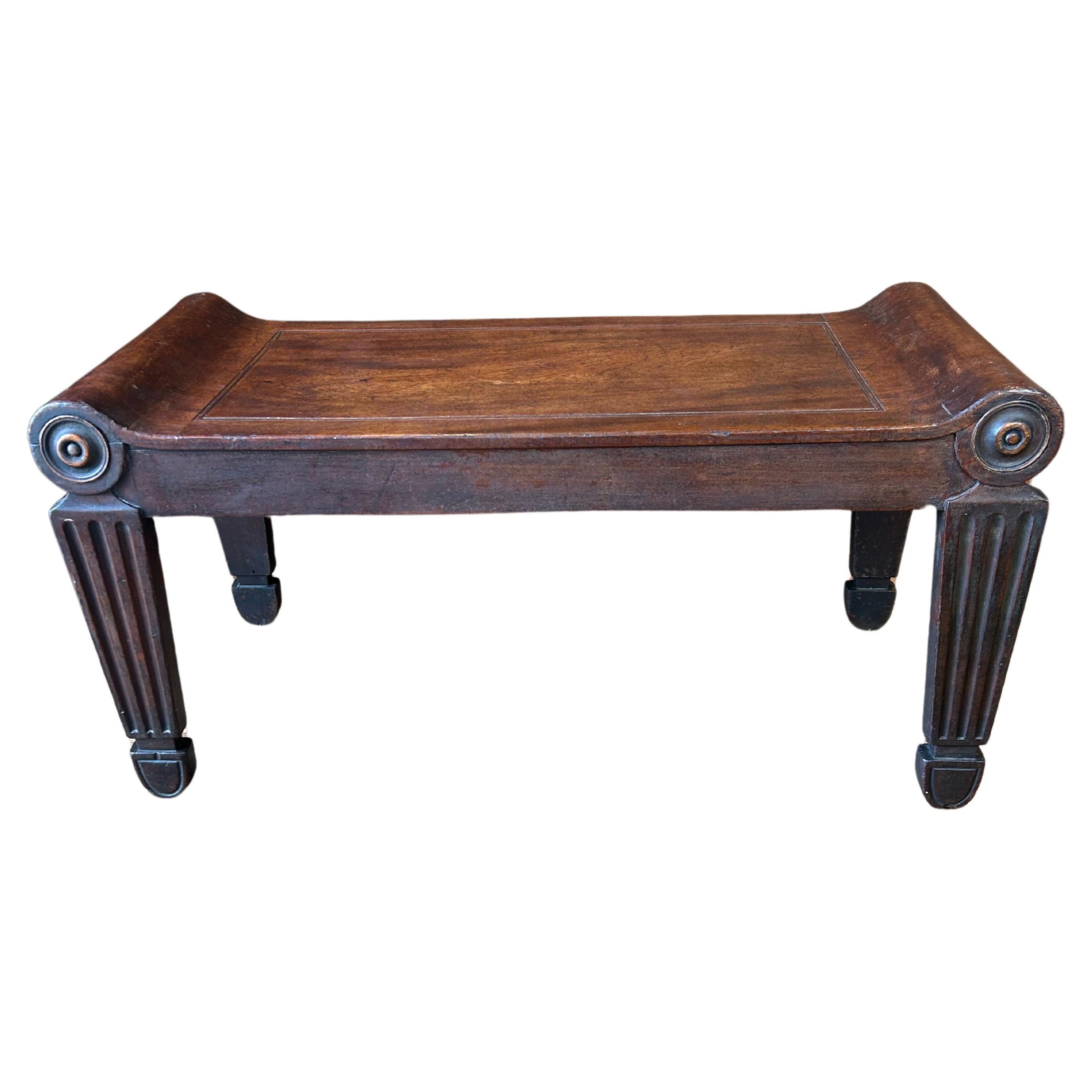 Antica panca da sala in mogano inglese Marsh and Tatham Circa 1810