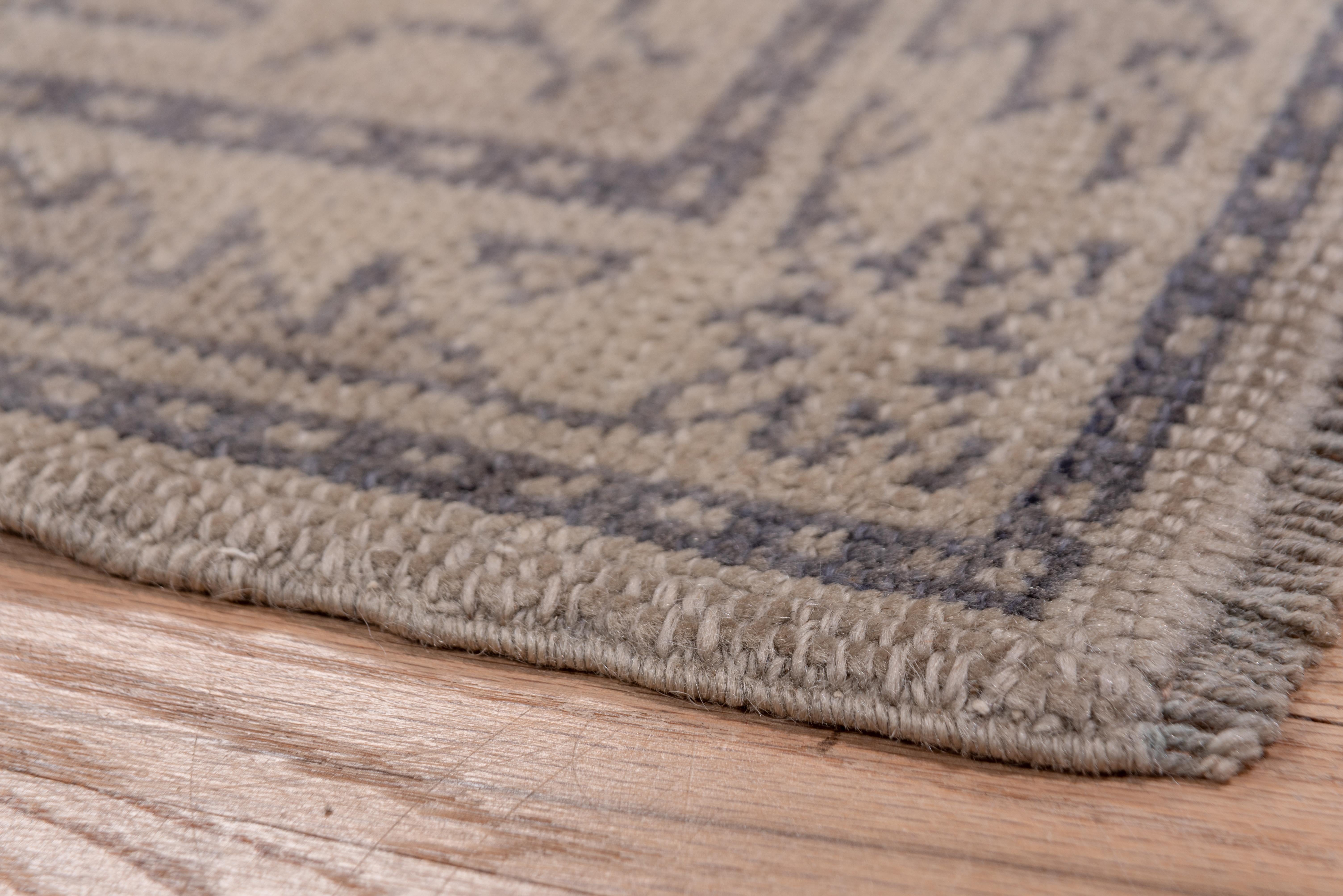 20th Century Antique Taupe Field Oushak Runner For Sale