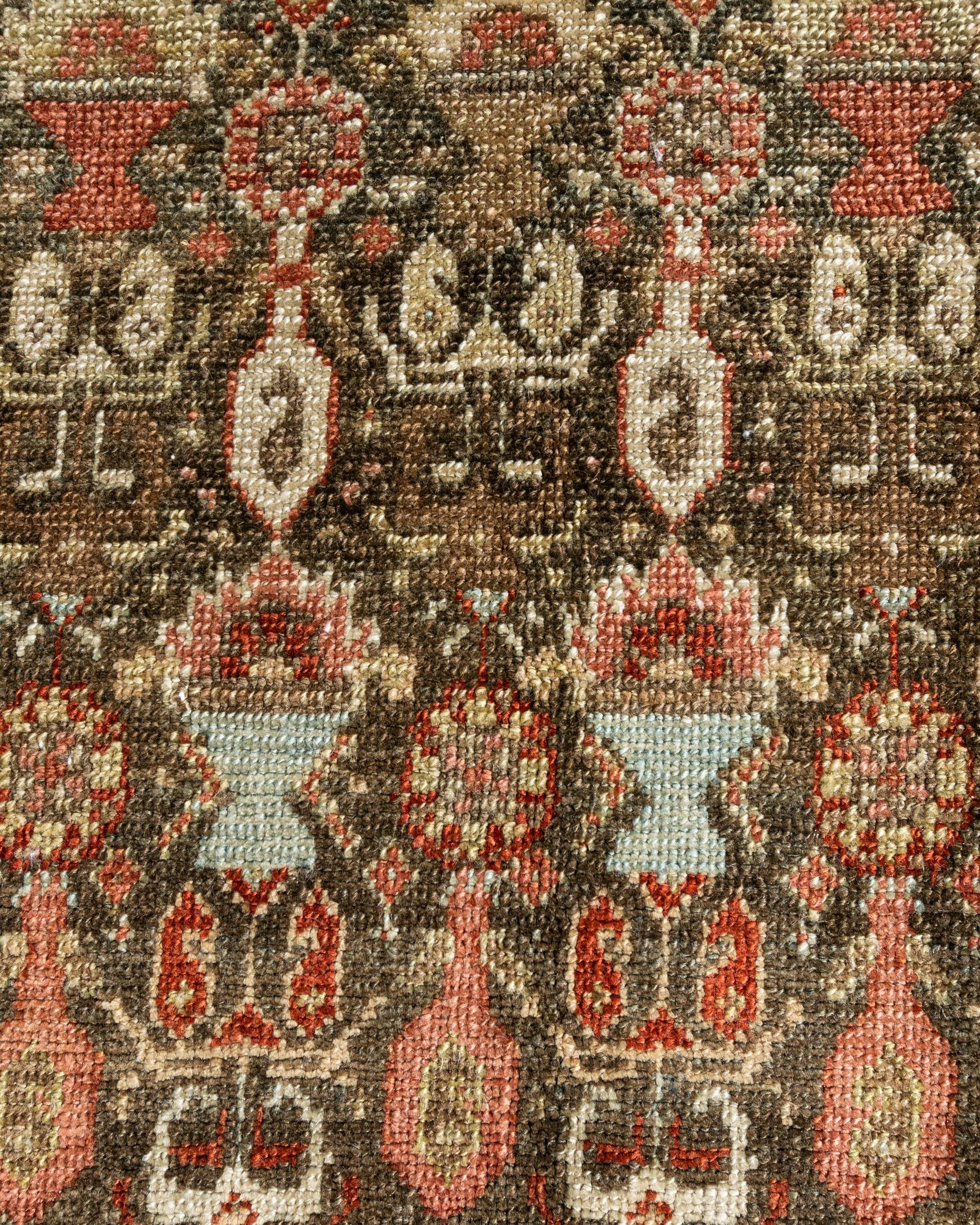 Antique Taupe Persian Malayer Runner 5'3 X 12'2 In Good Condition For Sale In New York, NY