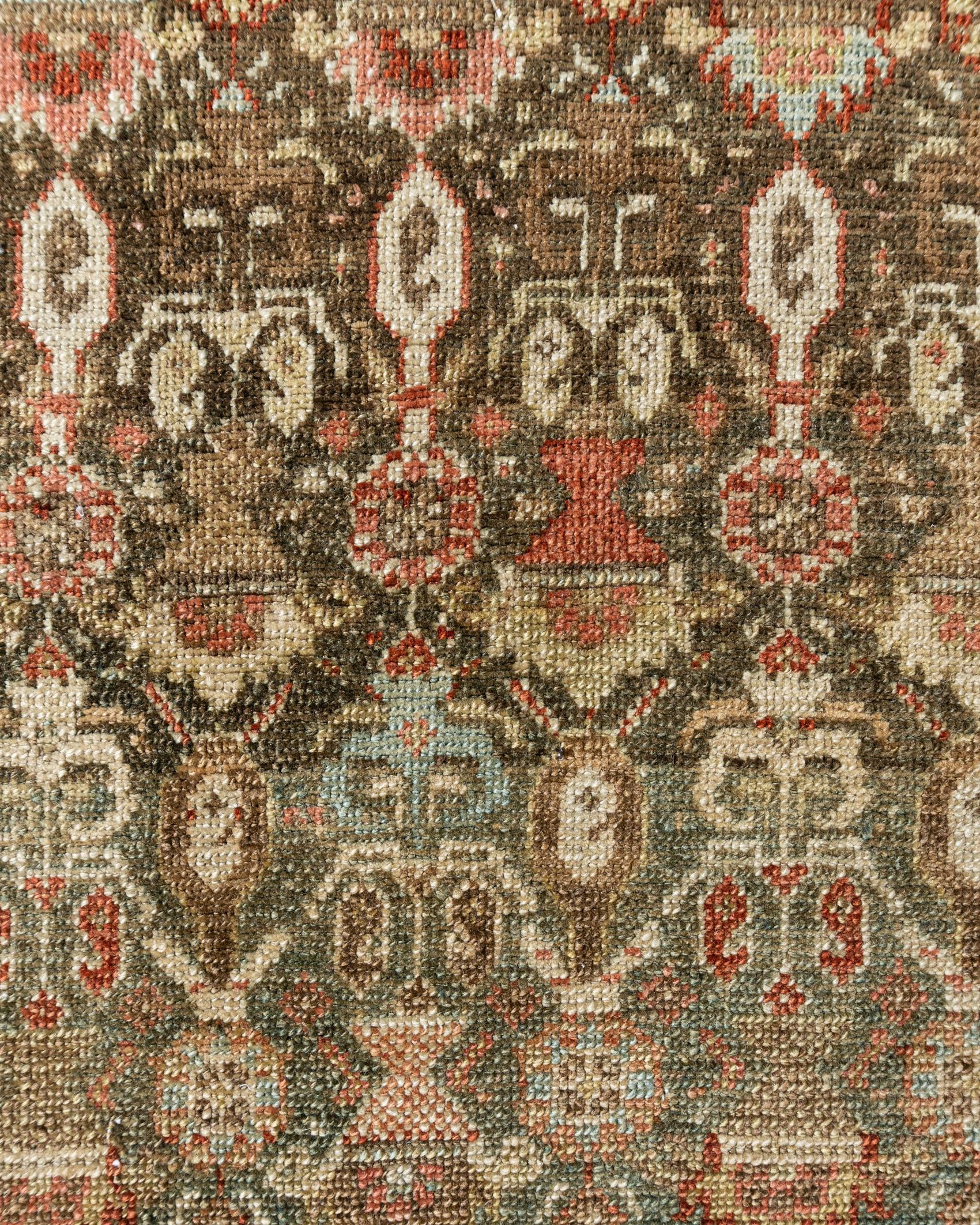 20th Century Antique Taupe Persian Malayer Runner 5'3 X 12'2 For Sale