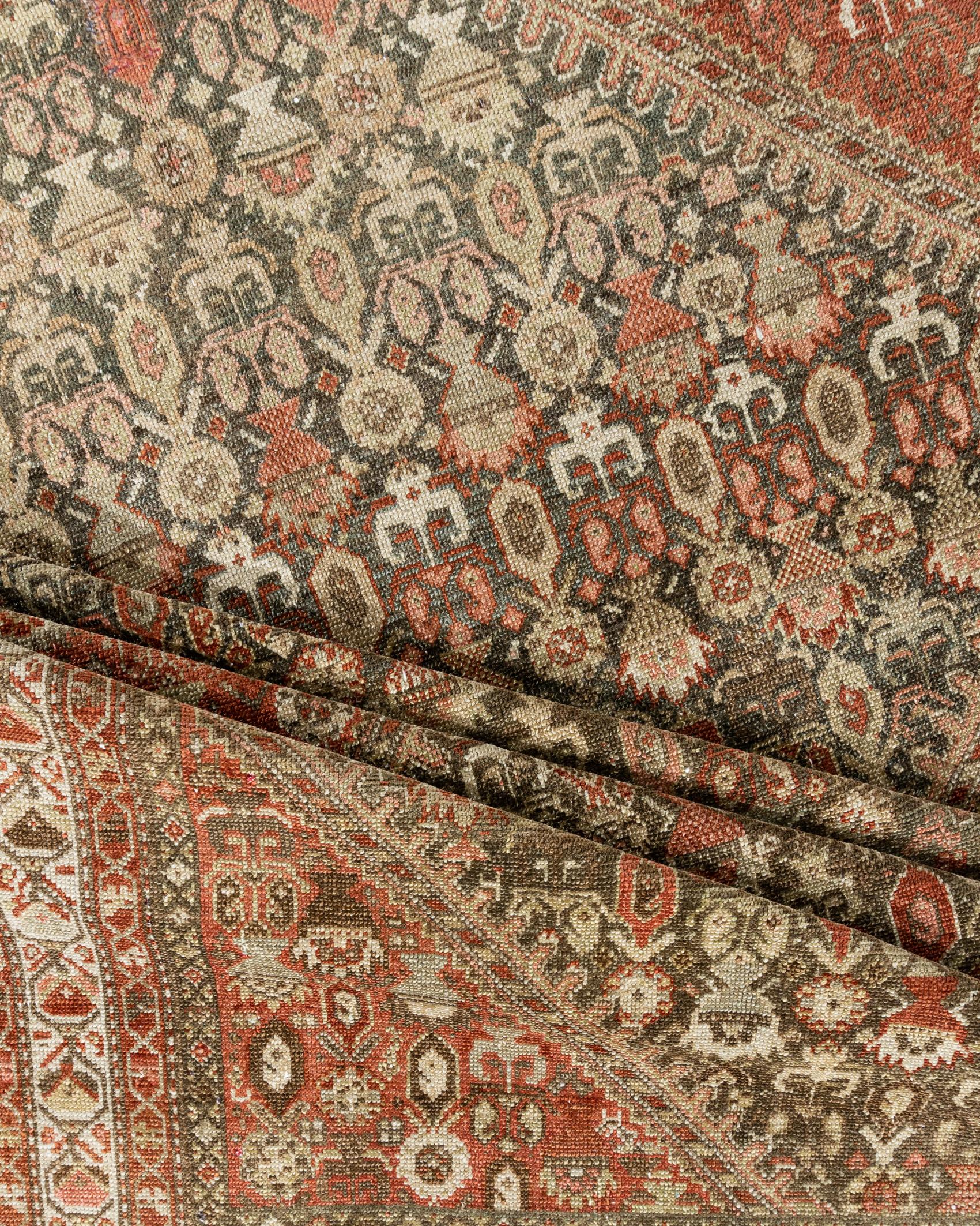 Antique Taupe Persian Malayer Runner 5'3 X 12'2 For Sale 1
