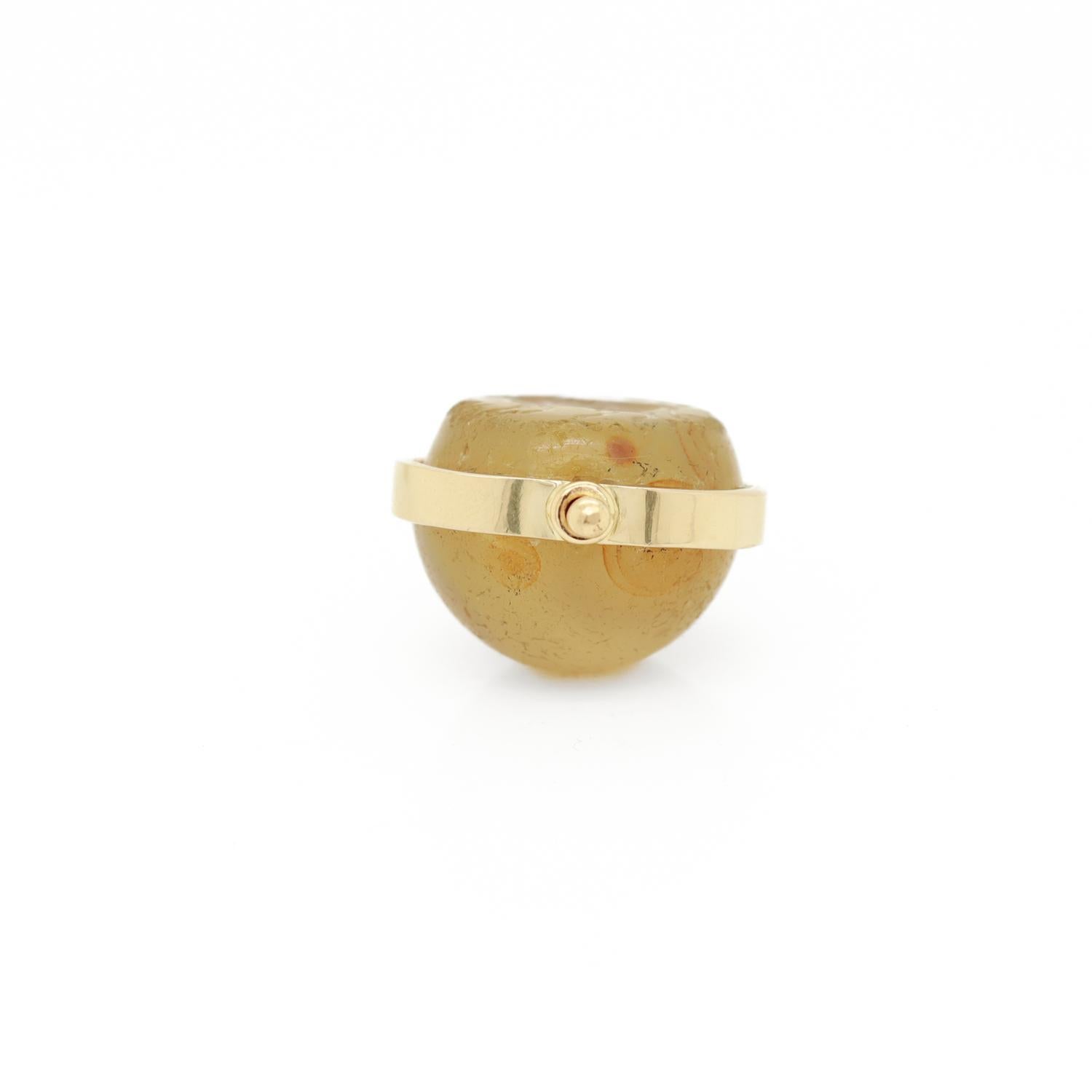 Antico ciondolo d'agata intagliata dello Zodiaco Taurus montato su un ciondolo d'oro 14K in vendita 6