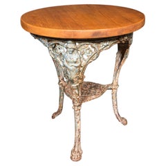 Antique Tavern Table, English, Pine, Cast Iron, Britannia, Pub, Victorian, 1880