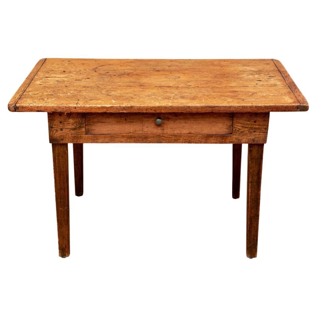 Antique Tavern/ Work Table With Breadboard Top
