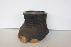 Antique Taxidermy Elephant Foot Stool/Waste Basket