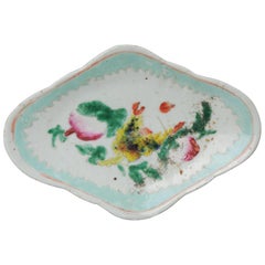 Antique Tazza Bowl Qing Flowers Tongzhi / Guangxu, 19th Century
