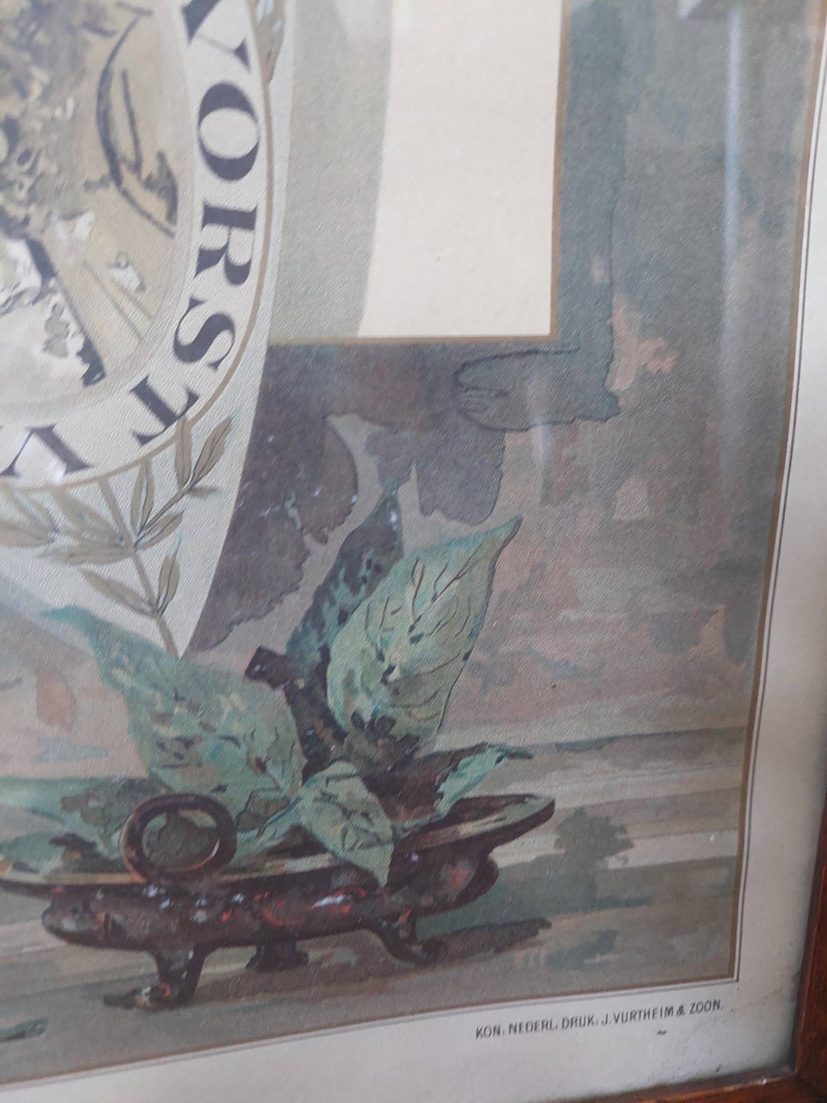Antique Tea Advertising Poster Minderop & Zonen Rotterdam Theehandel