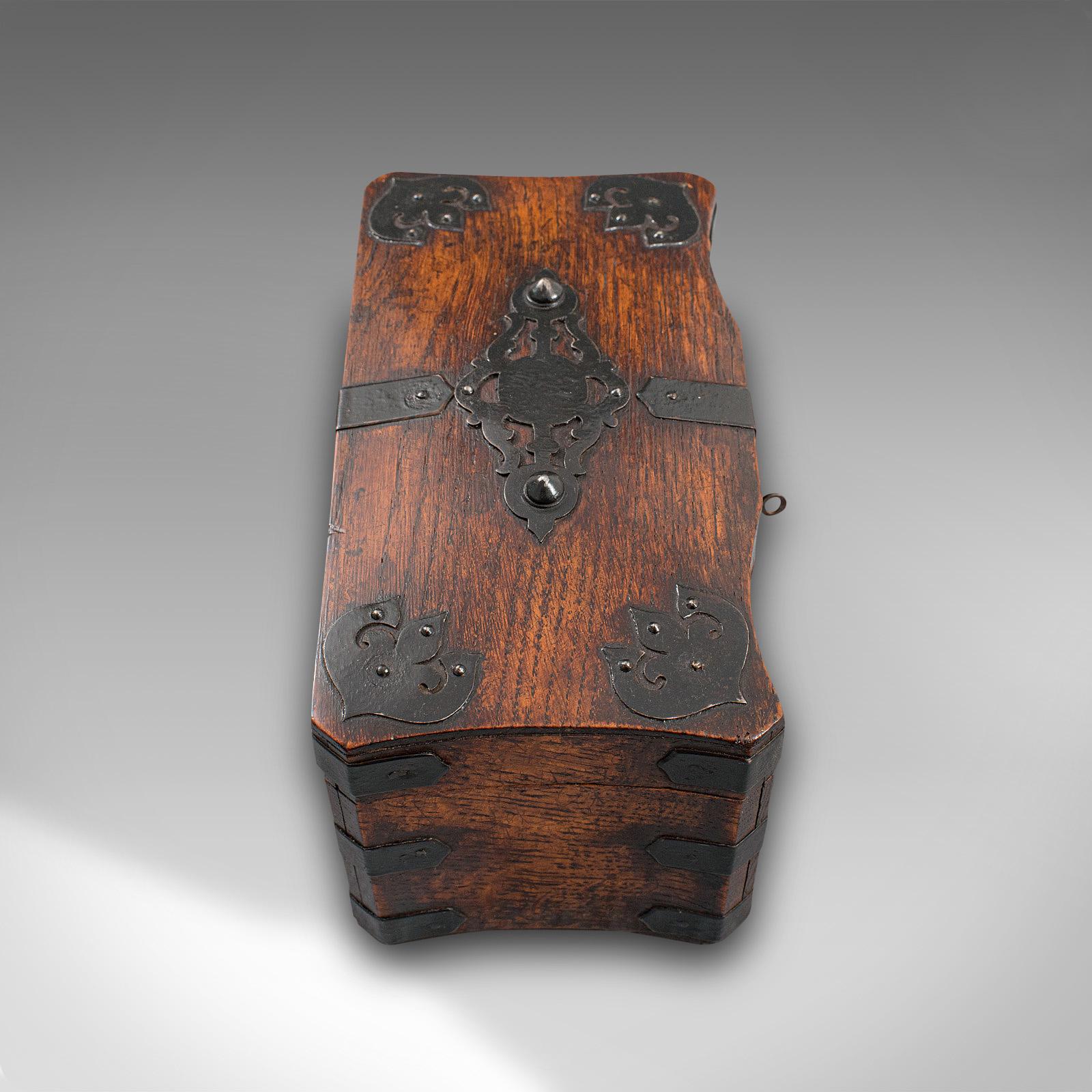 Antique Tea Box, English, Oak, Iron, Connoisseur Caddy, Case, Georgian 3