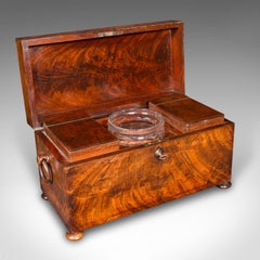 Antike Teedose, englisch, loses Blattkanister, Mischglas, Regency, um 1820