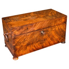 Antique Tea Caddy, English, Loose Leaf Canister, Mixing Glass, Regency, C.1820