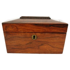 Antique Tea Caddy, Rosewood, Sarcophagus Tea Caddy, Scotland, 1840, B1905Y