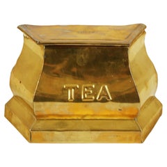 Antique Tea Caddy, Victorian, Brass Box With Lid, Scotland 1880, B645Y