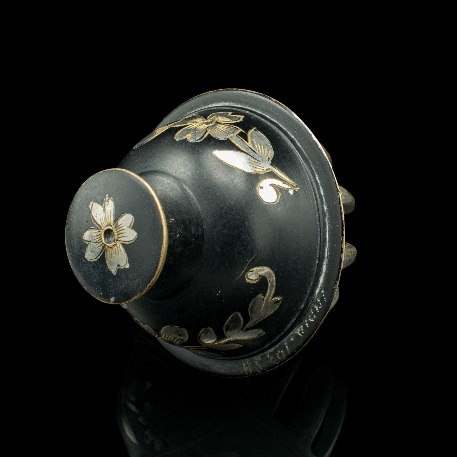 Antique Tea Calling Bell, Japanese, Brass, Silver Plate, Decorative, Circa 1920 For Sale 4