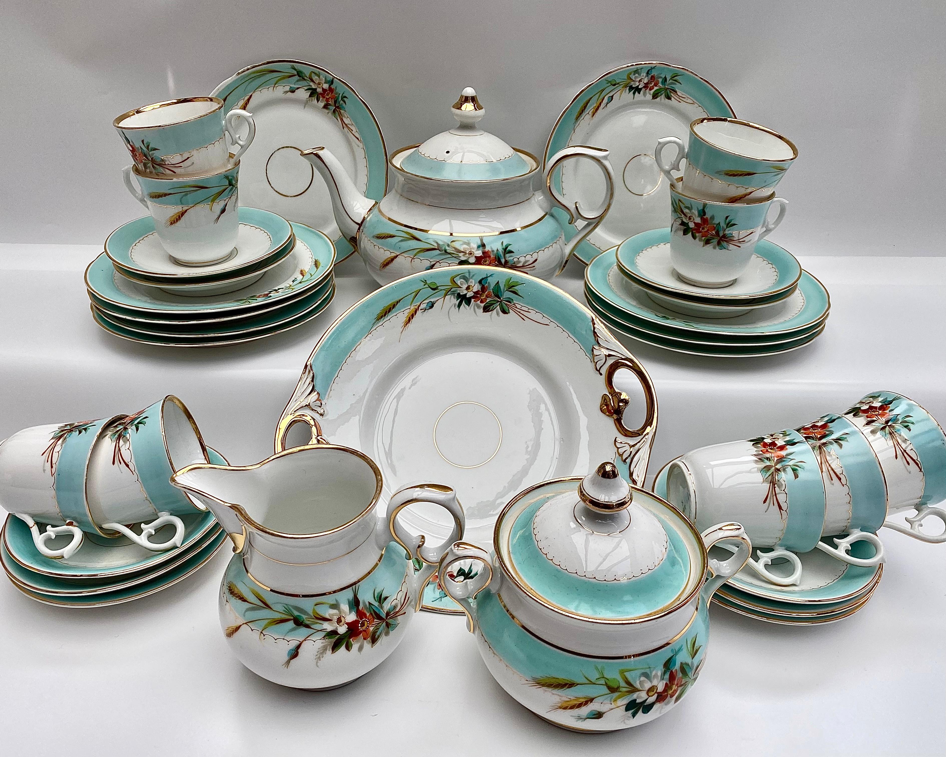 Fine XIX secolo Antico set da tè per 9 persone, C. Tielsch, 1890, Germania in vendita