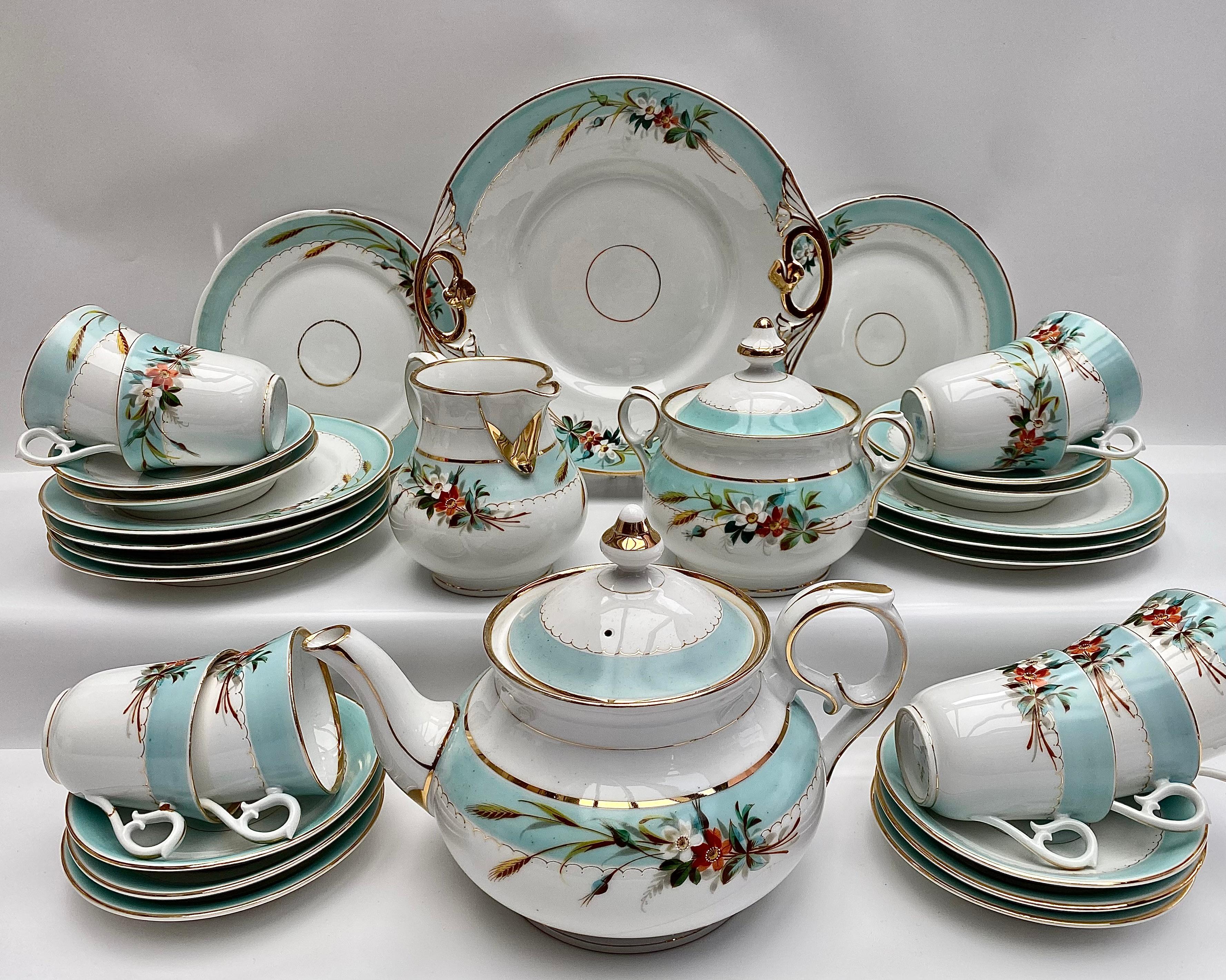 Porcellana Antico set da tè per 9 persone, C. Tielsch, 1890, Germania in vendita
