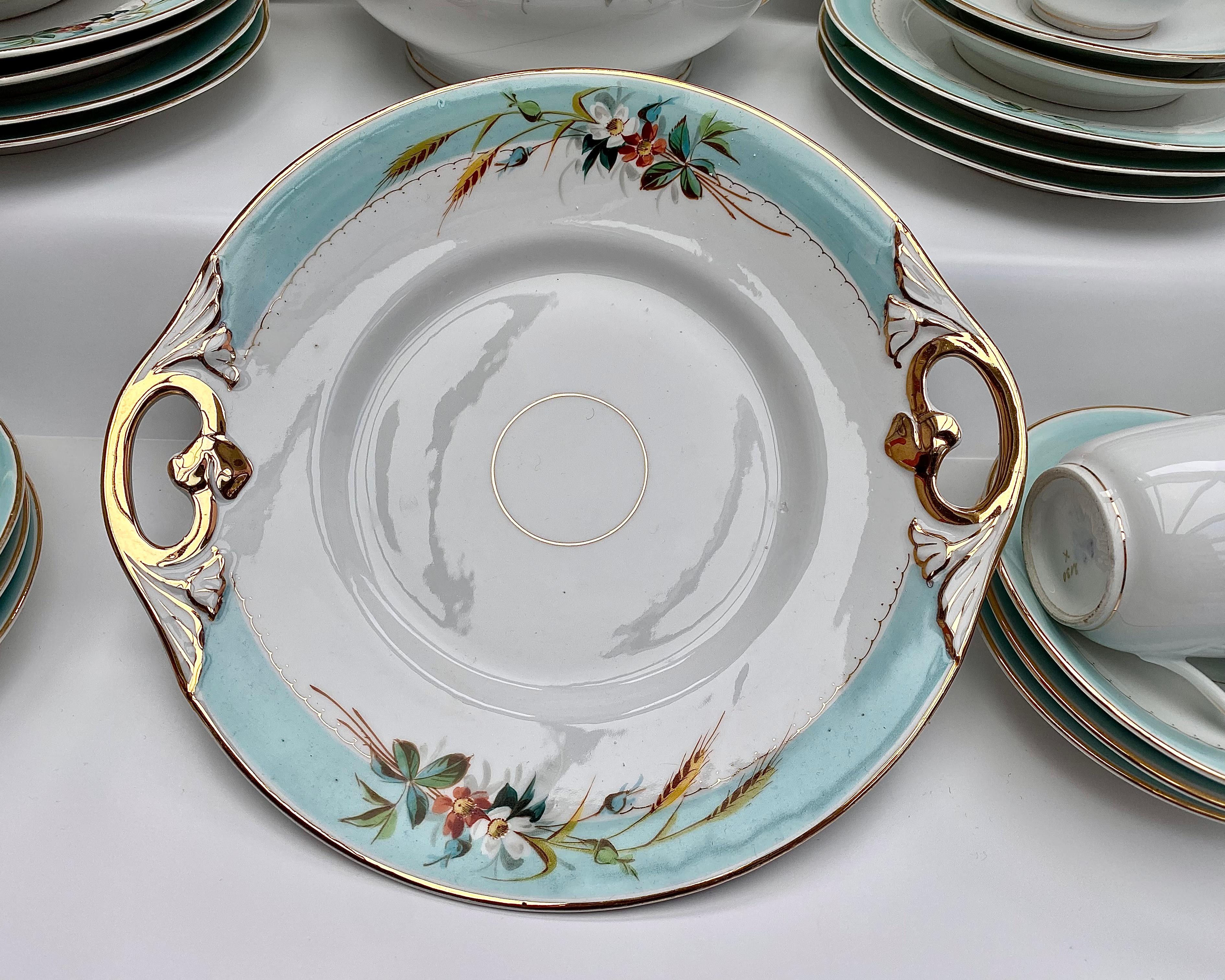 Antico set da tè per 9 persone, C. Tielsch, 1890, Germania in vendita 2