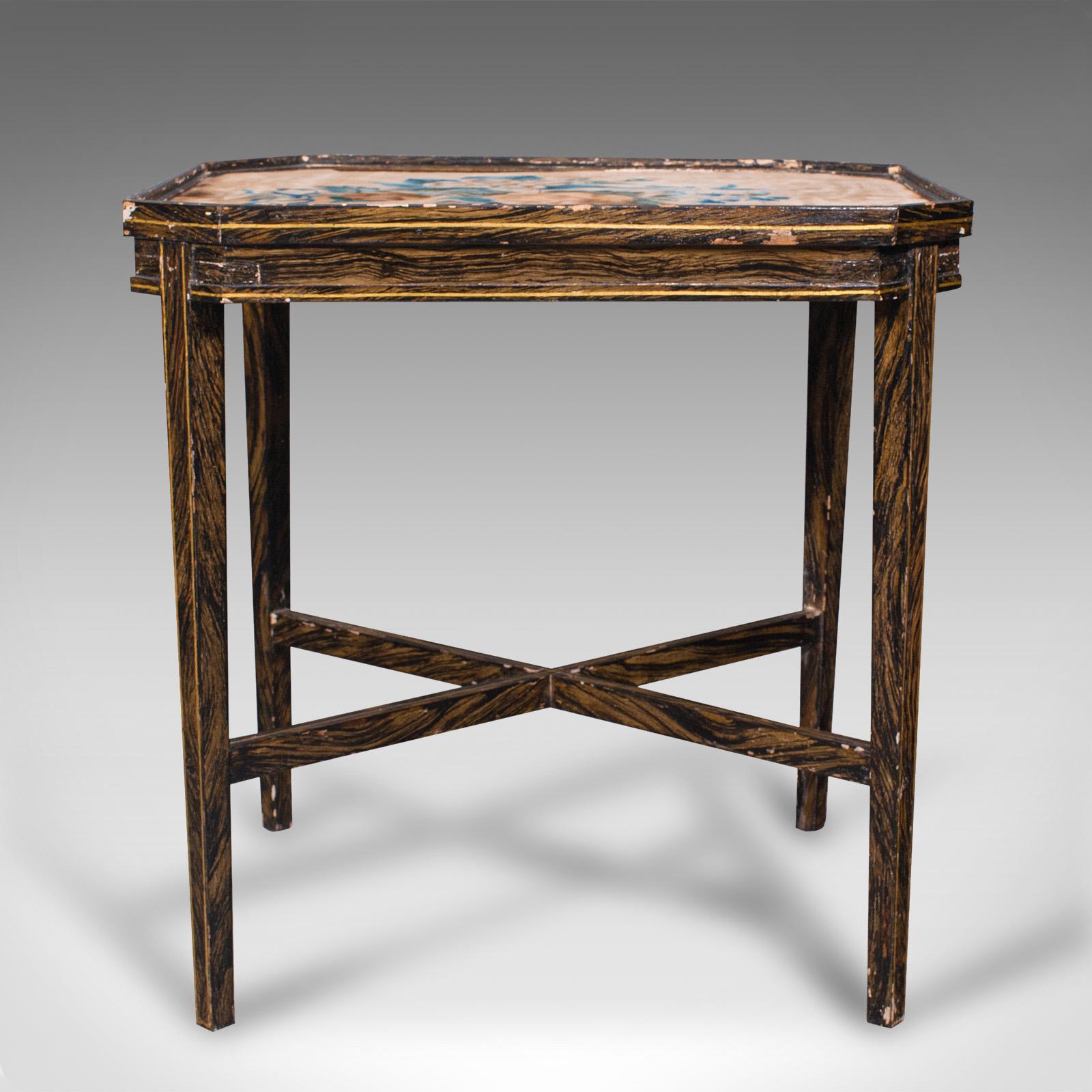 Mesa de Té Antigua, Inglesa, Haya, Ocasional, Lateral, Pintada a Mano, Eduardiana en Bueno estado para la venta en Hele, Devon, GB